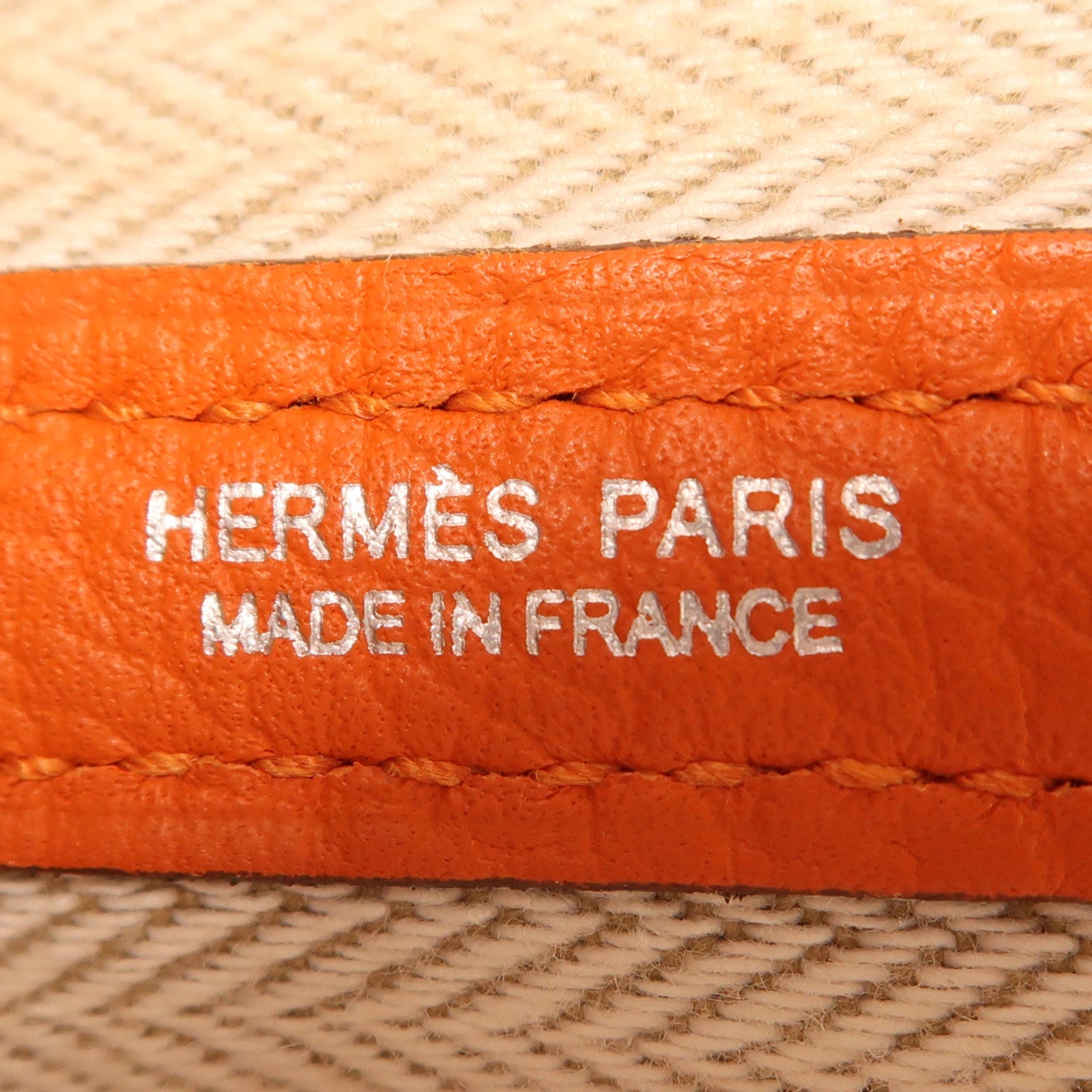 HERMES Negonda皮革Garden Party PM銀扣手挽袋Feu