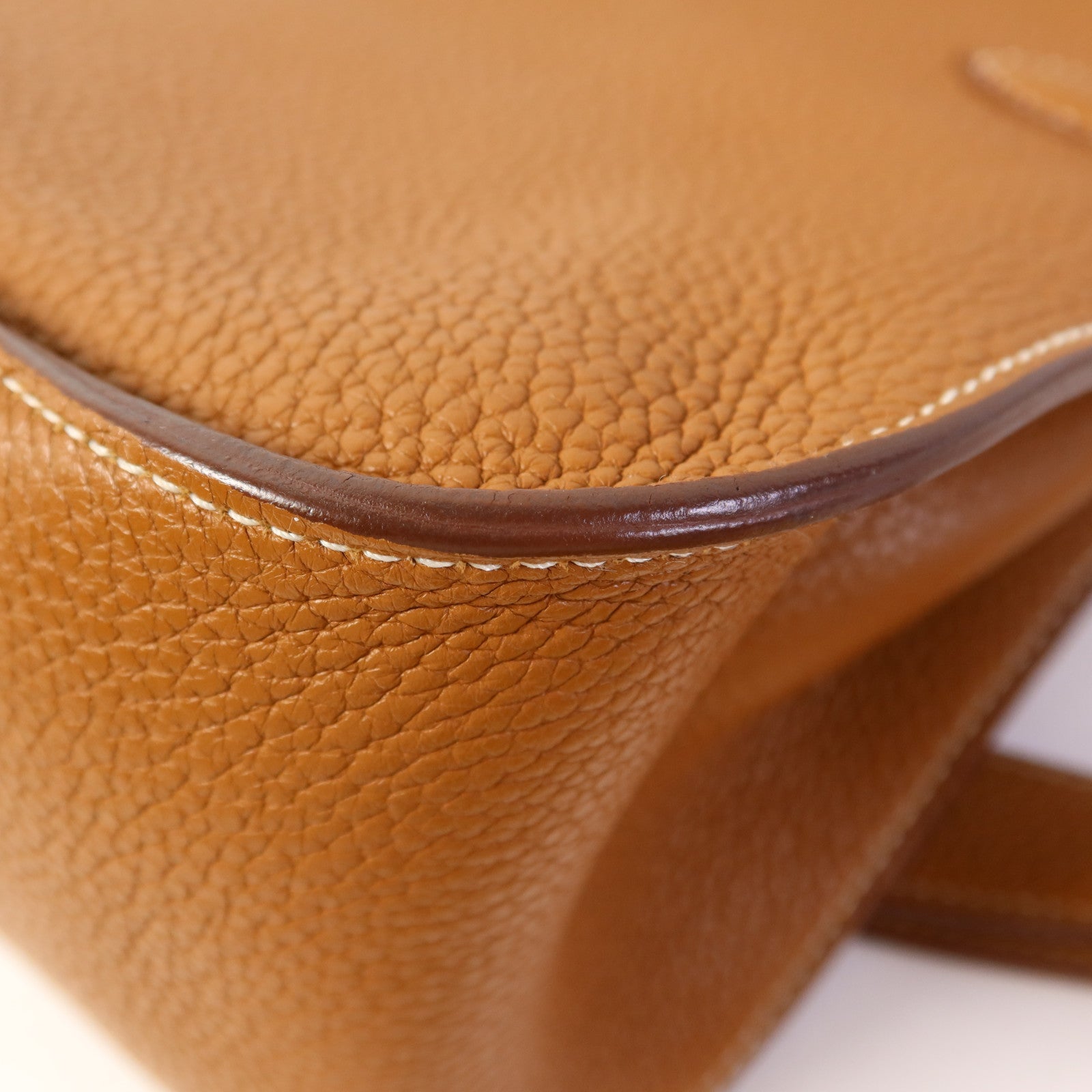 HERMES Clemence皮革Jypsiere 28銀扣肩背袋Gold