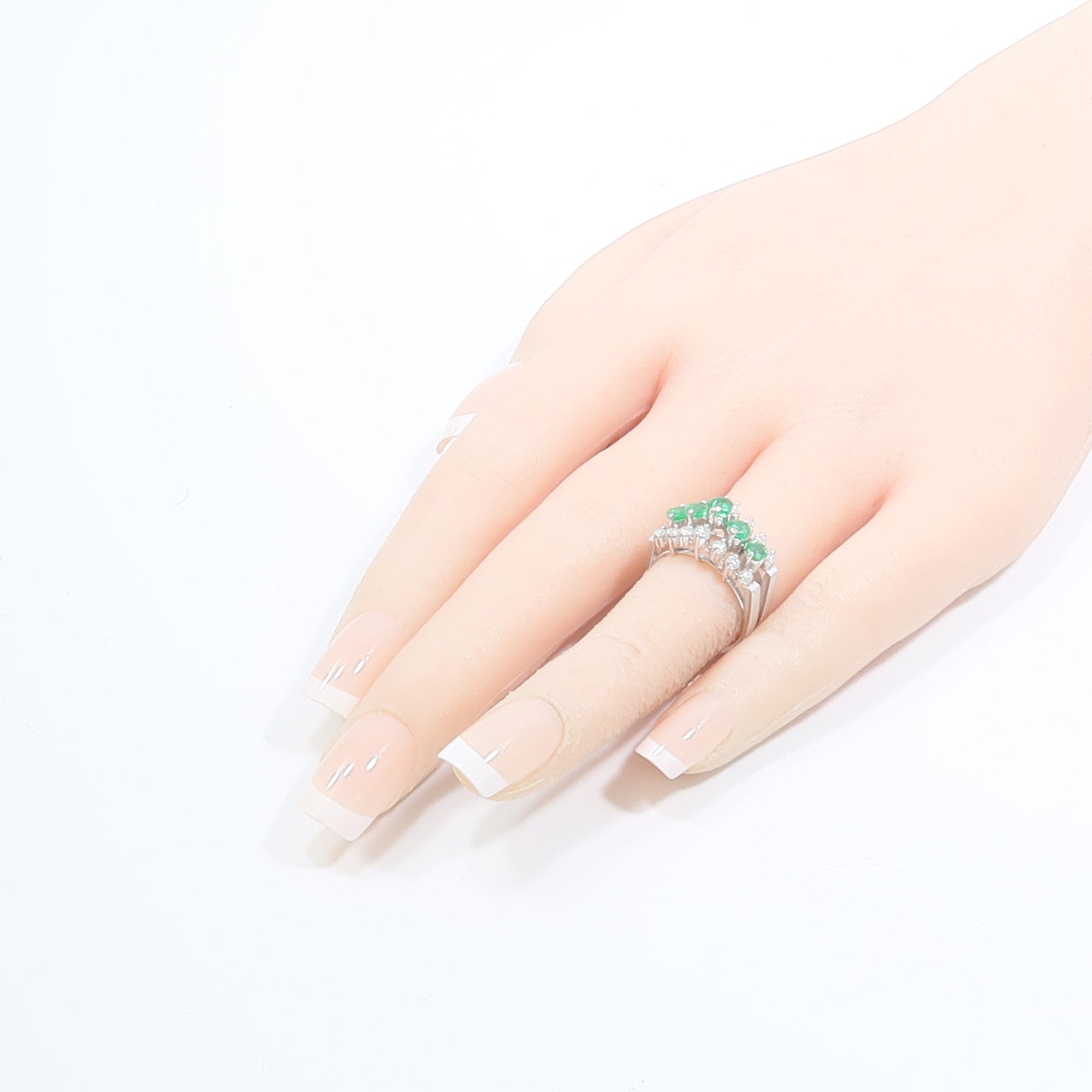 JEWELRY 14K白金Emerald Ring綠寶石戒指