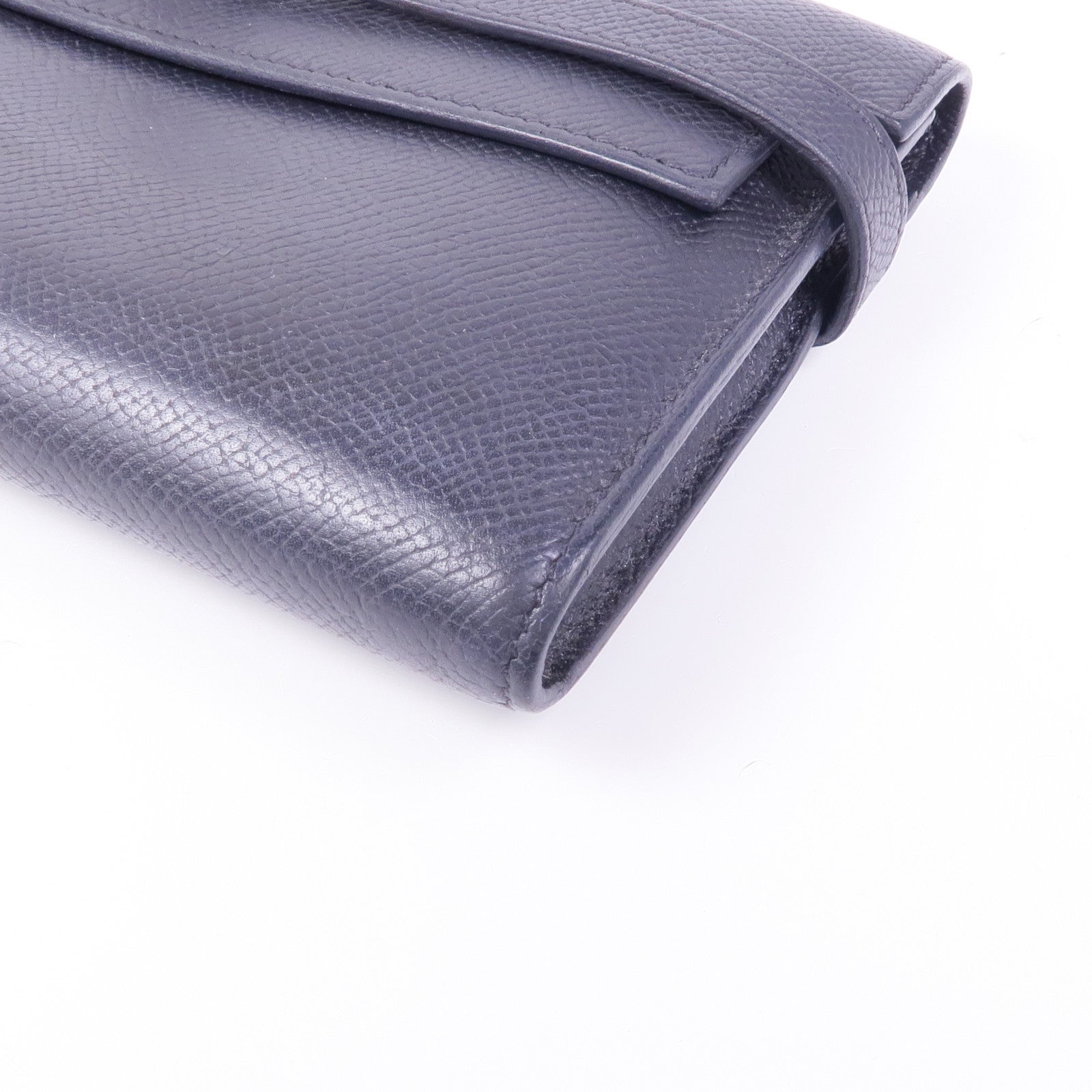 HERMES Epsom皮革Kelly Wallet銀扣長錢包Noir