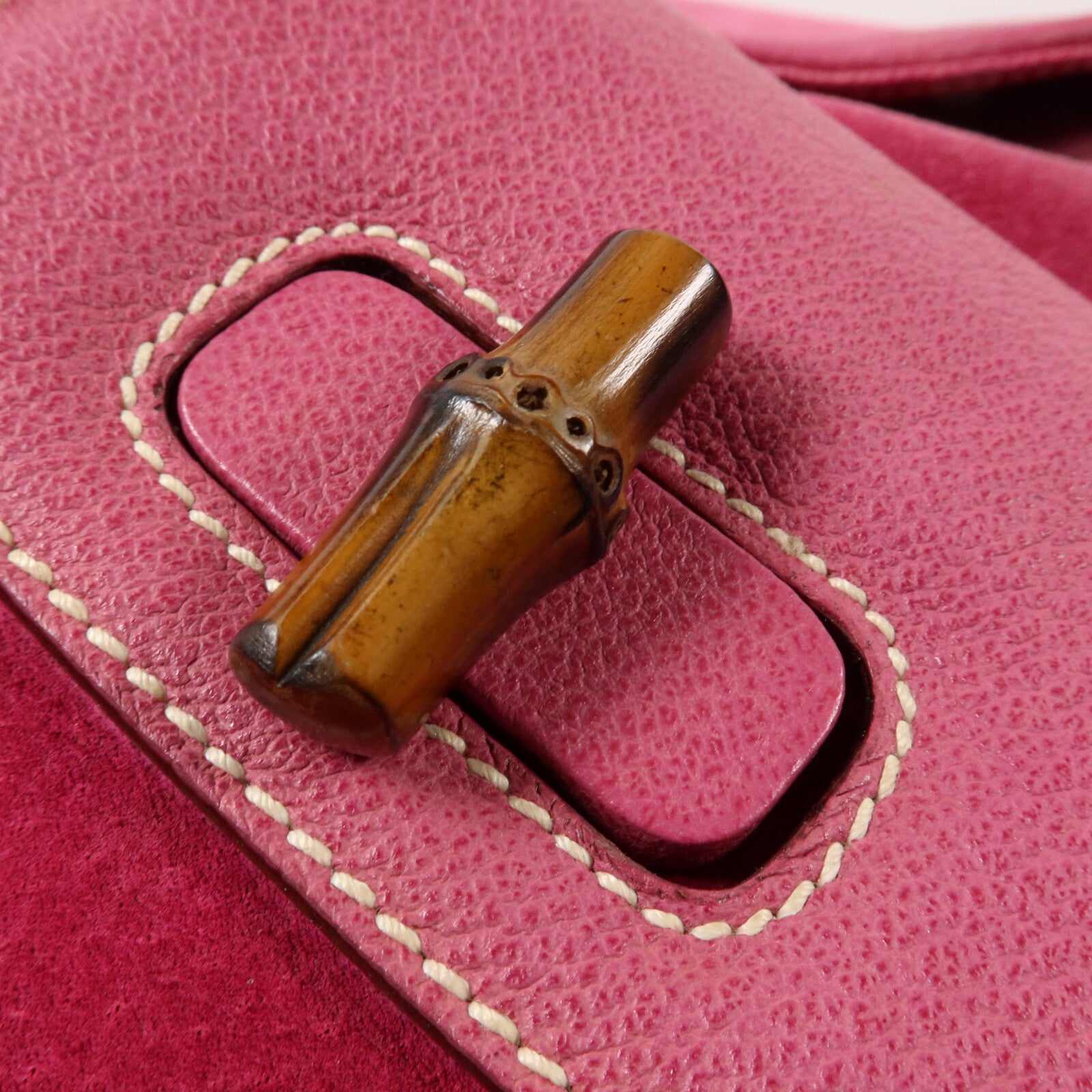 GUCCI 麂皮皮革Bamboo Backpack背包
