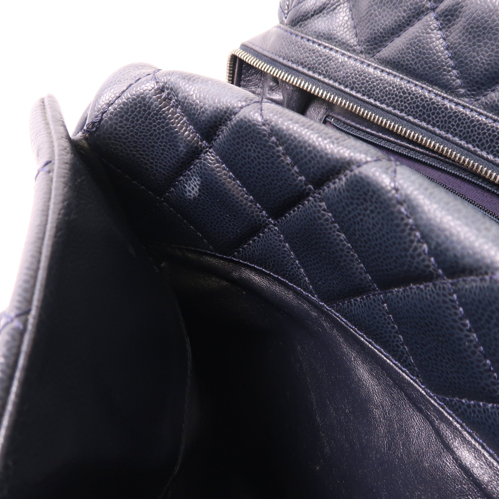 CHANEL 牛皮皮革Handbag銀扣手挽袋