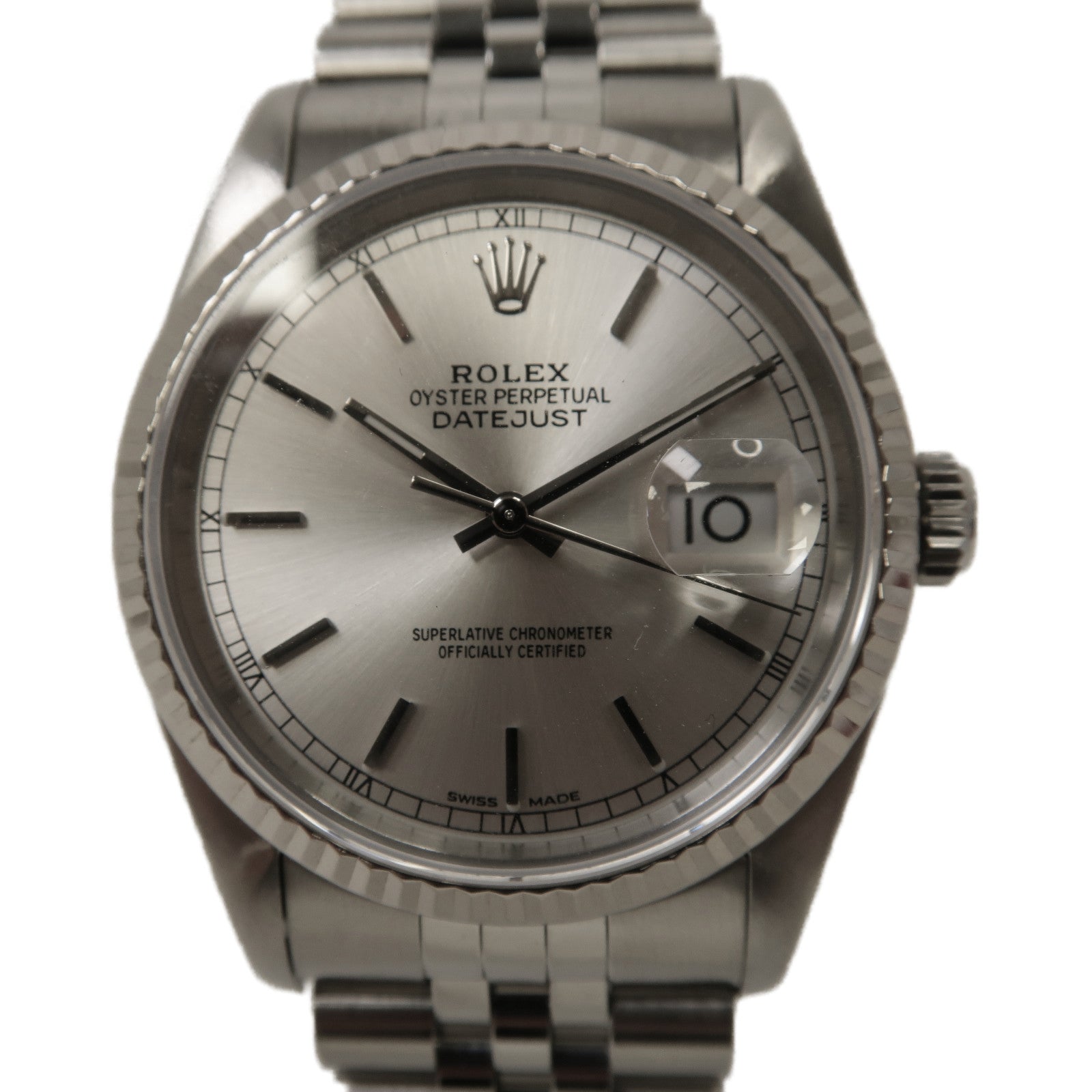 ROLEX Datejust 36mm不鏽鋼自動機芯手錶白色