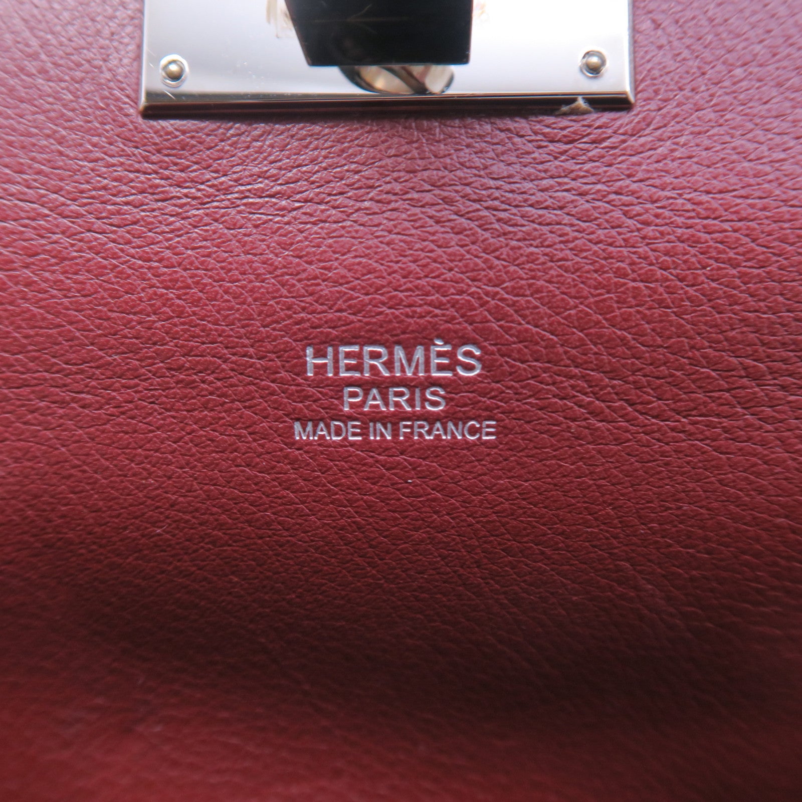 HERMES 【激減優惠】Evercolor皮革Toolbox 26銀扣肩背手挽兩用袋紅色