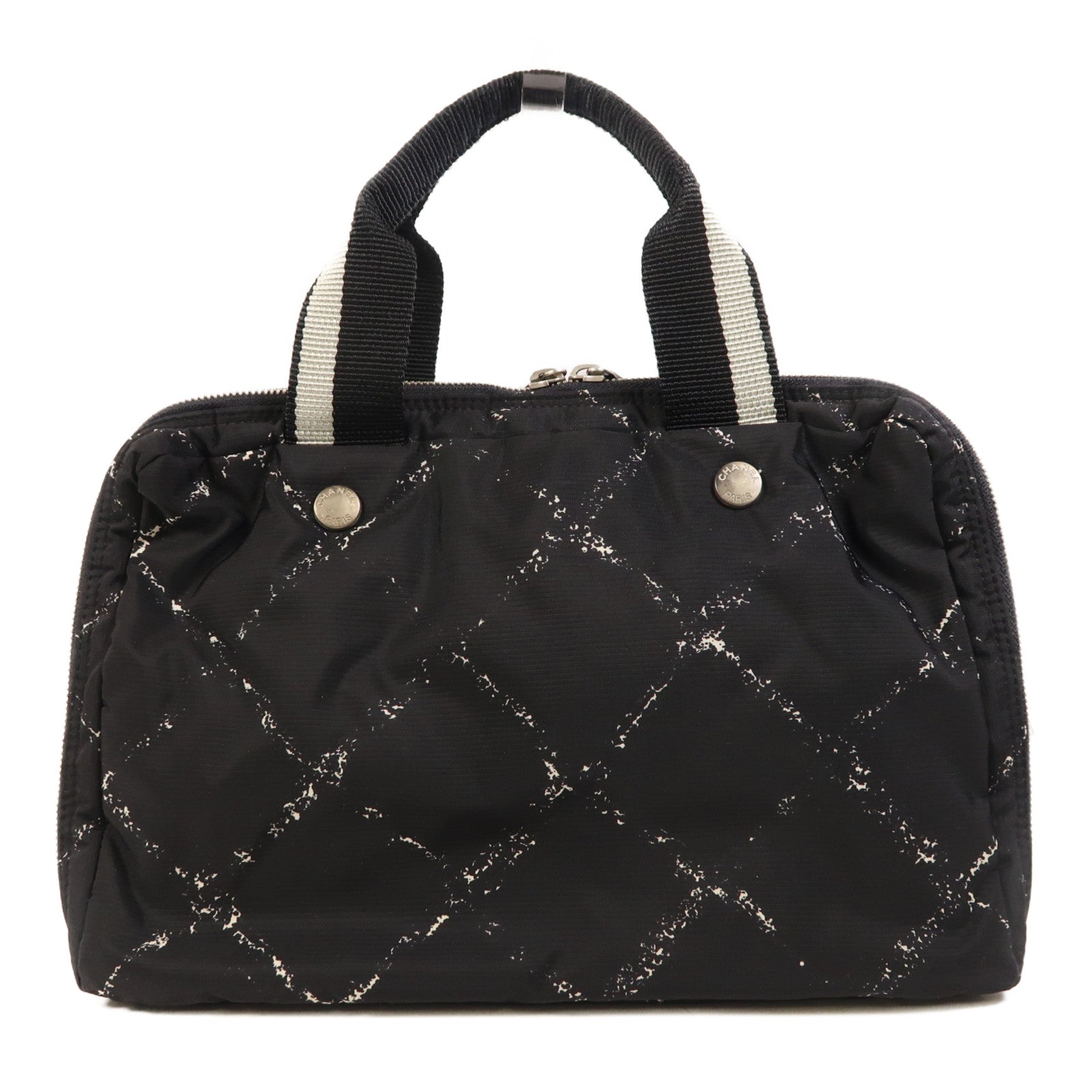 CHANEL 尼龍Travel Line Hang Bag銀扣手挽袋