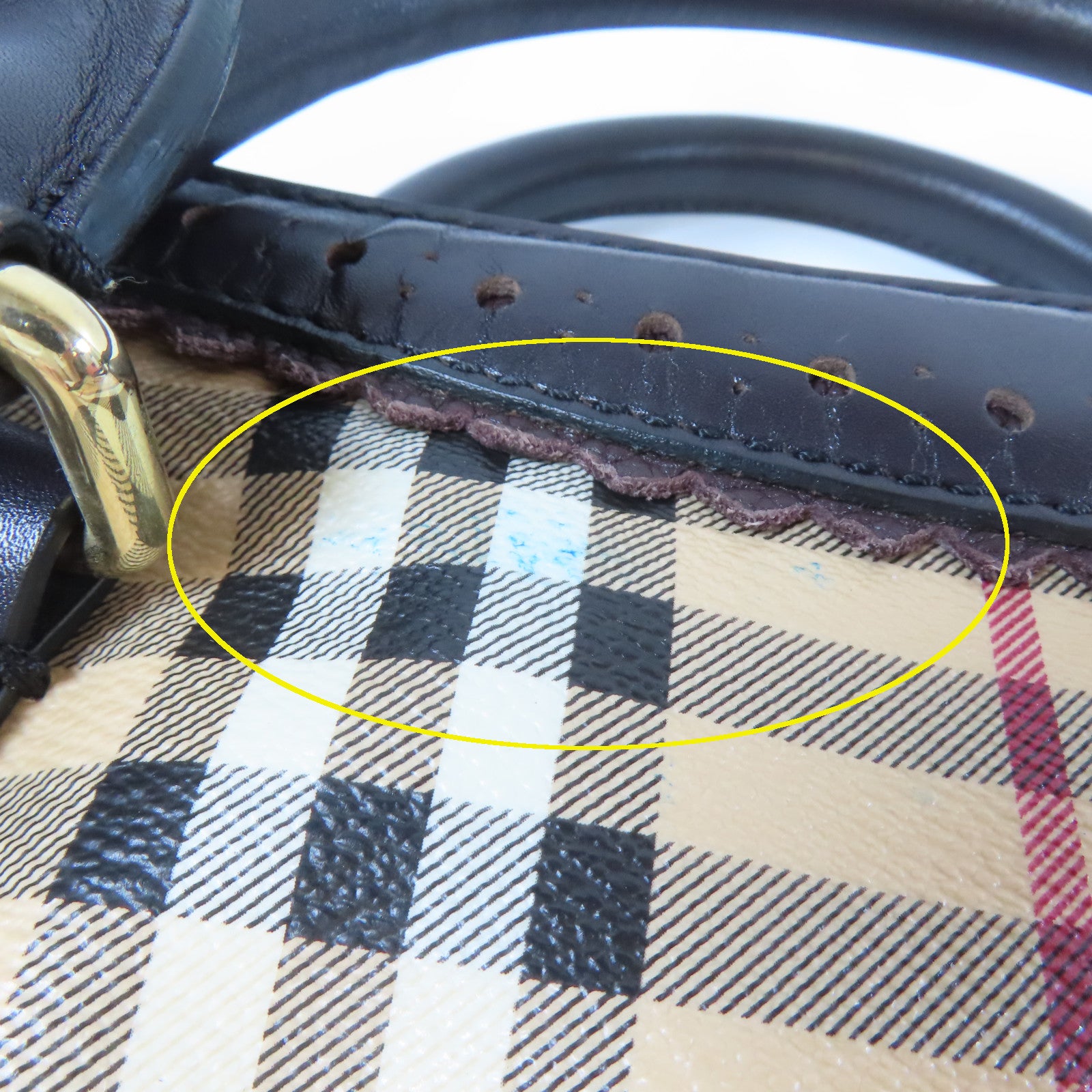BURBERRY 【激減優惠】塗層帆布2 Way Shoulder金扣手挽肩背兩用袋啡色