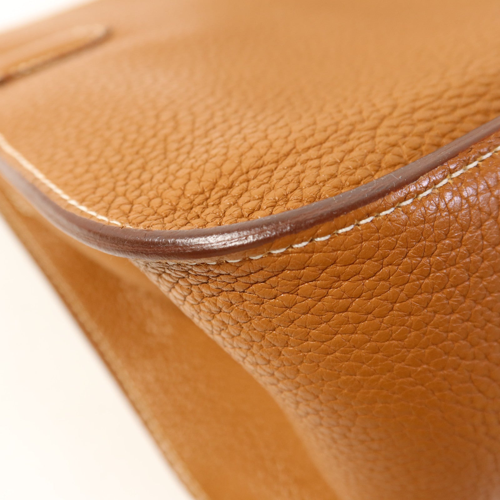 HERMES Clemence皮革Jypsiere 28銀扣肩背袋Gold