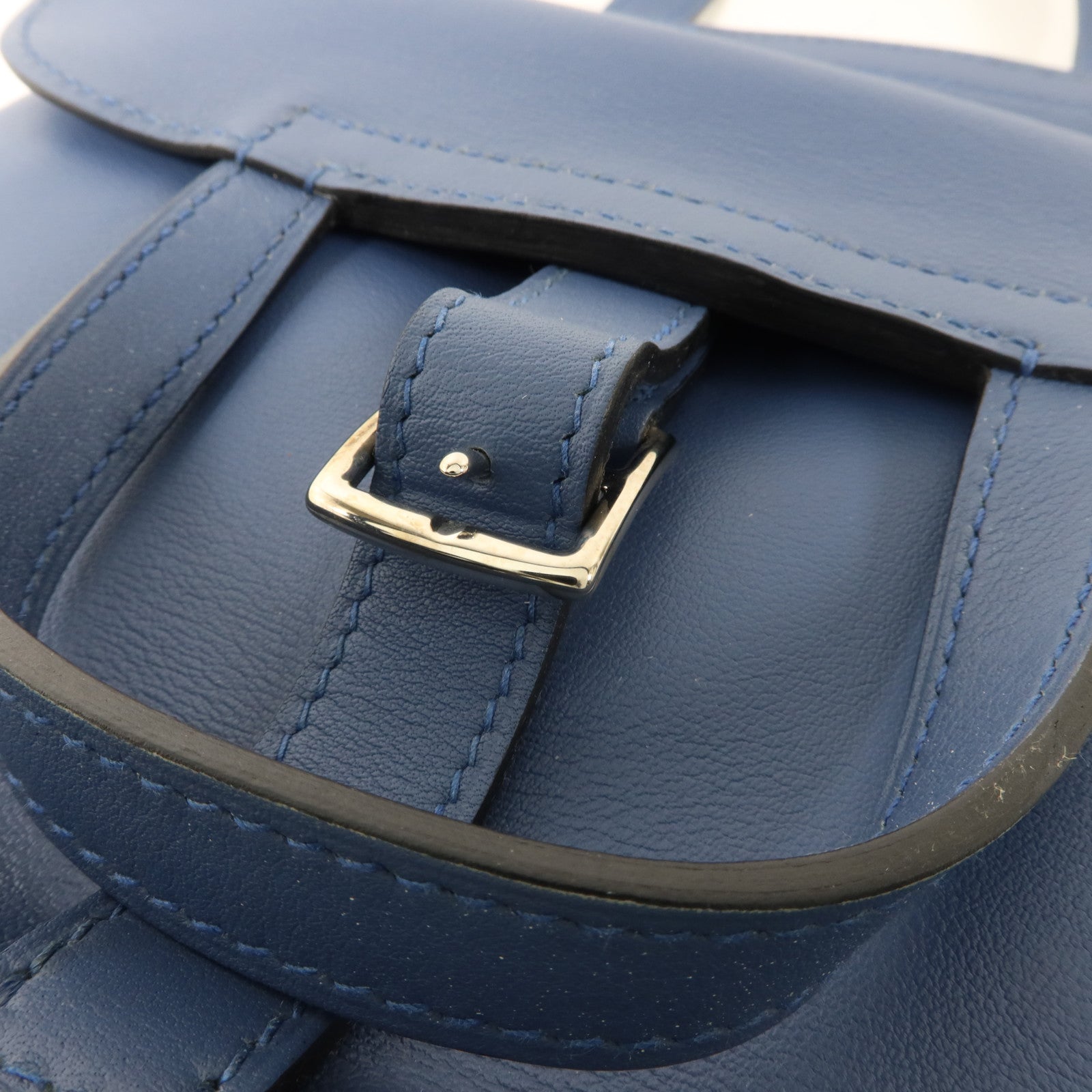 HERMES Swift皮革Mini Halzan手挽肩背兩用袋Bleu Agate