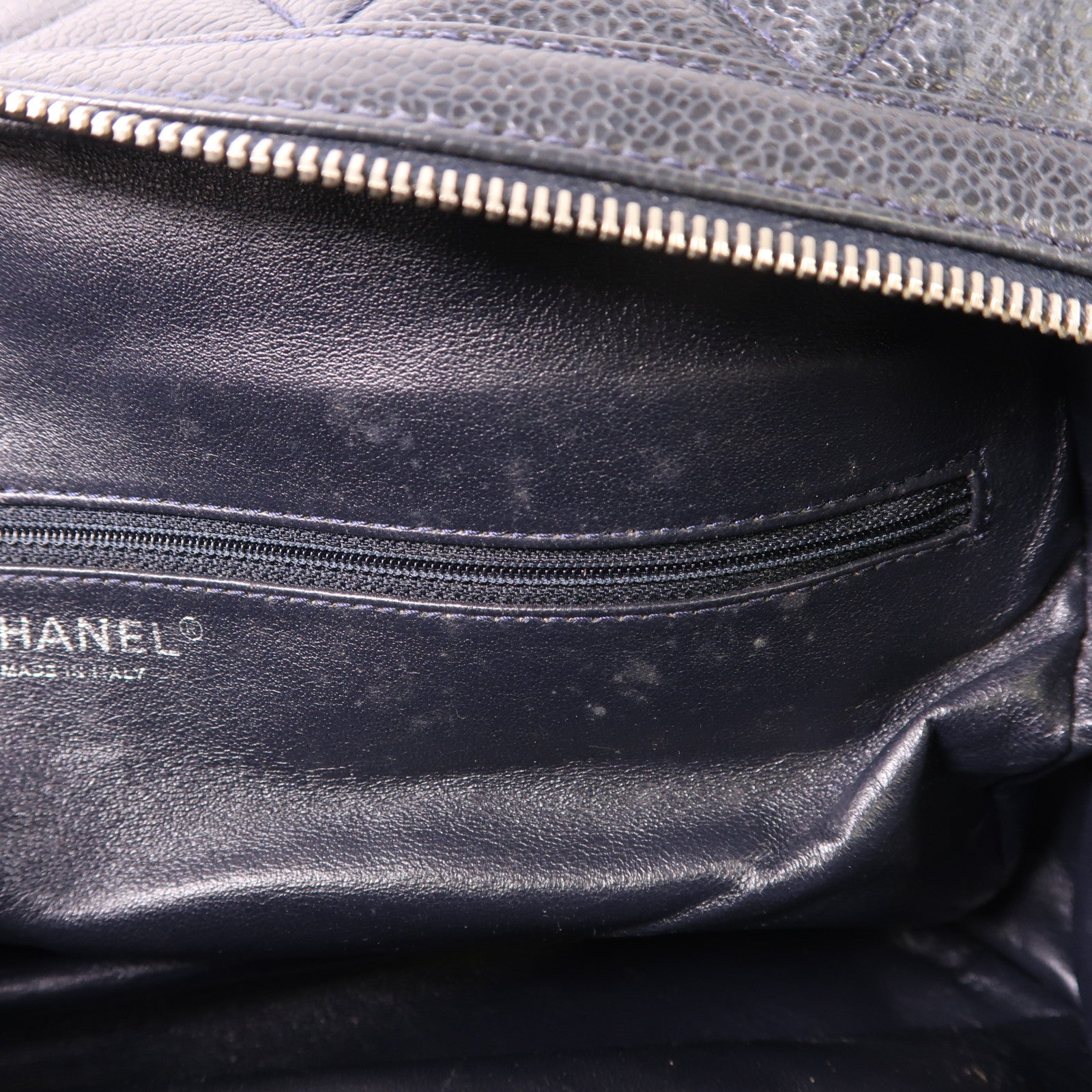 CHANEL 牛皮皮革Handbag銀扣手挽袋