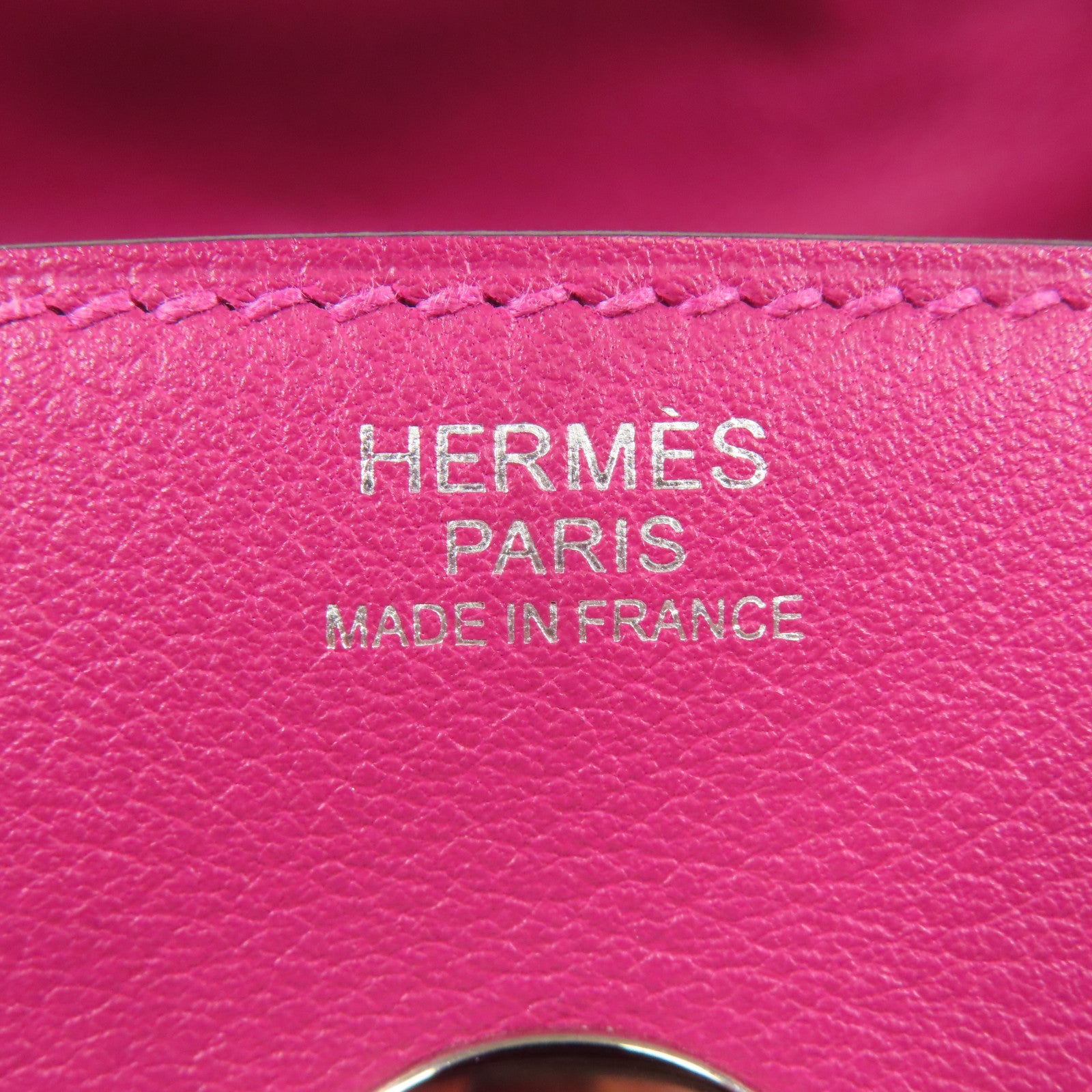 HERMES Evercolor皮革Lindy 30銀扣手挽肩背兩用袋Rose Pourpre