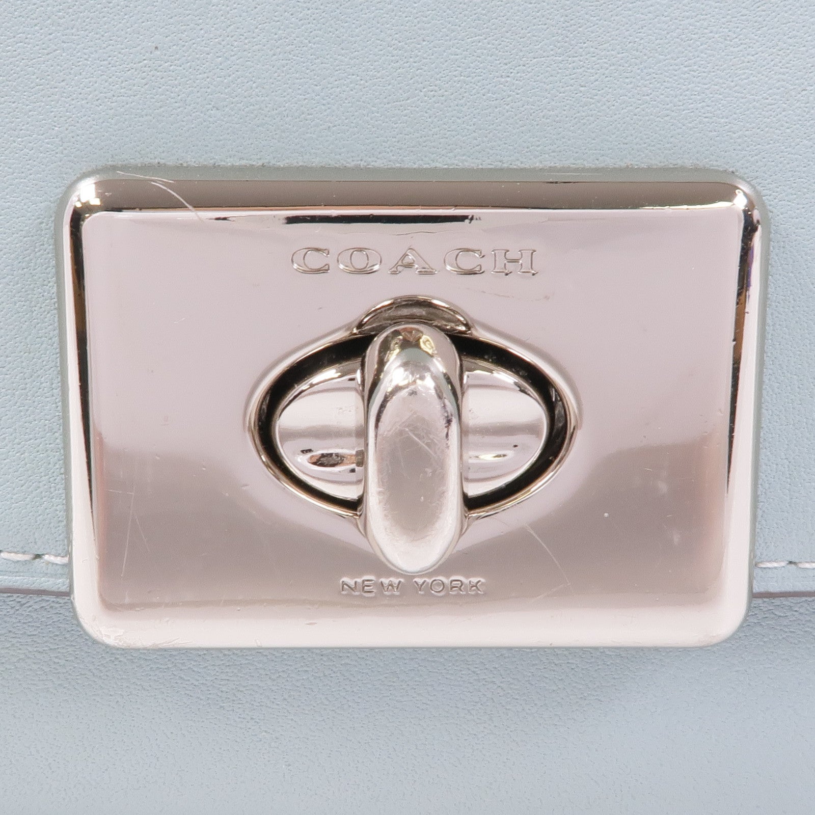 COACH 牛皮皮革Chain Shoulder銀扣鏈帶肩背袋