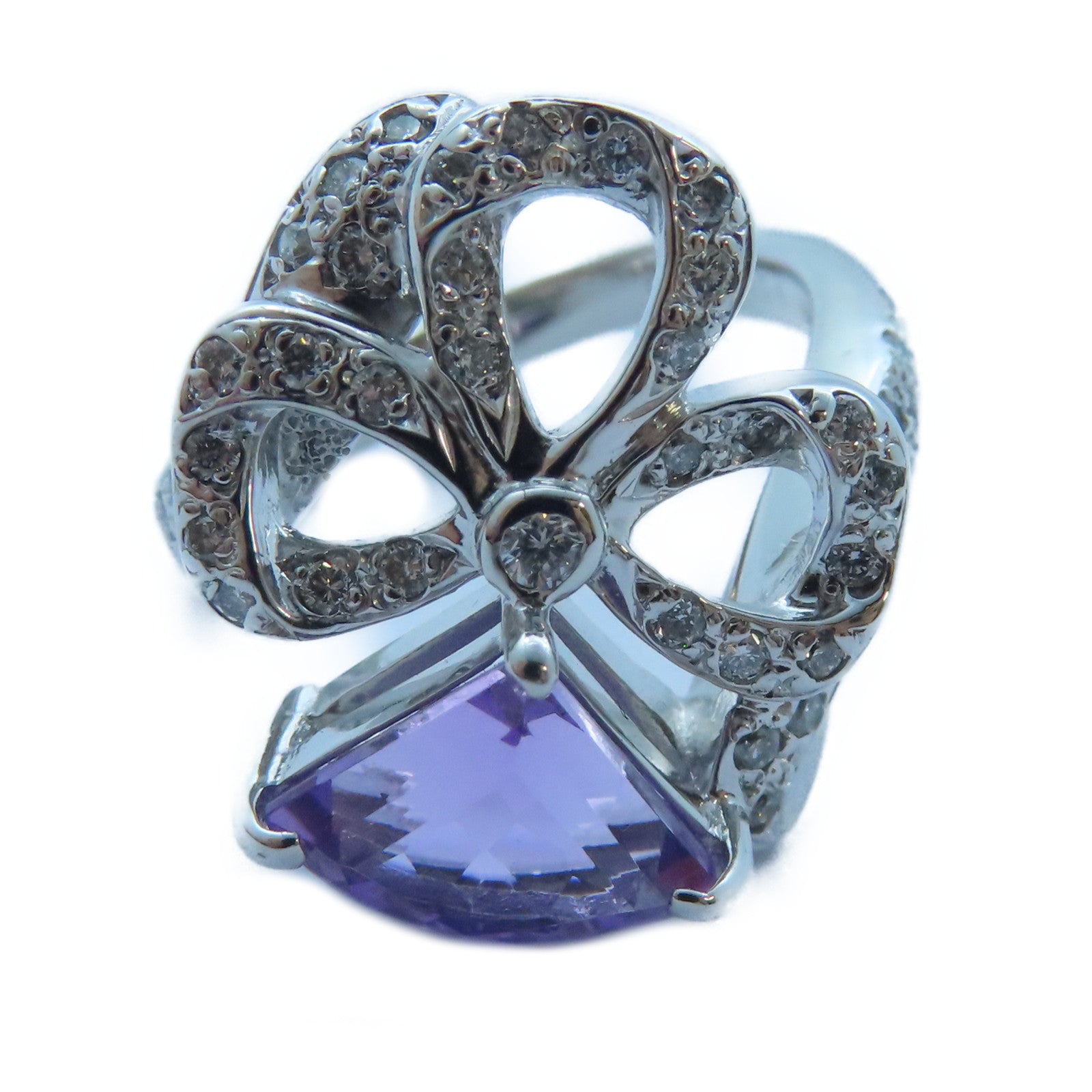 JEWELRY 【激減優惠】18K白金Amethyst/Diamond Ringct1.91ct紫晶/0.50ct鑽石戒指US#6