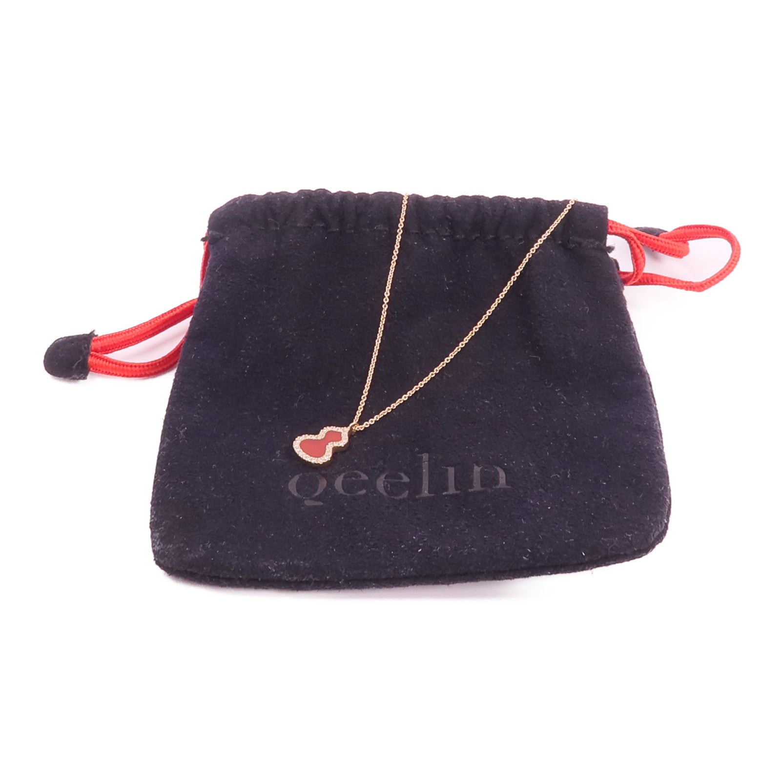 JEWELRY 18K玫瑰金Wulu Necklace紅瑪瑙/鑽石項鍊