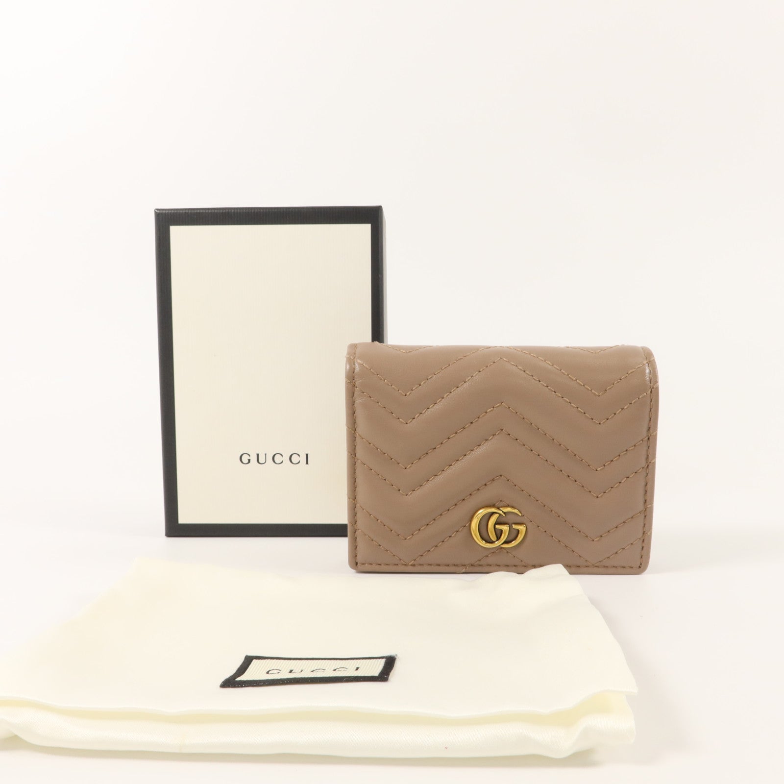 GUCCI 牛皮皮革GG Marmont Card Case錢包