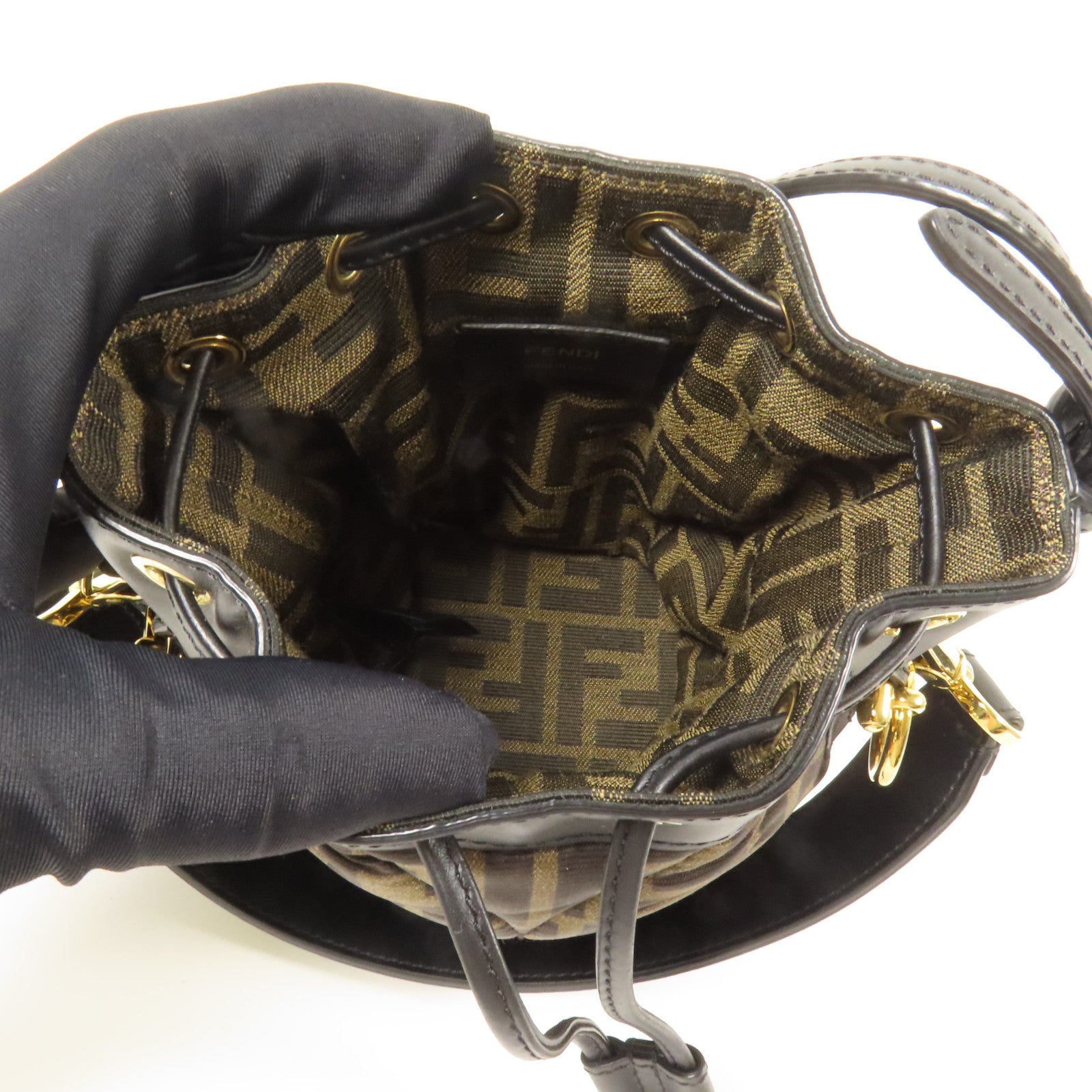 FENDI 帆布Mon Tresor金扣手挽肩背兩用袋