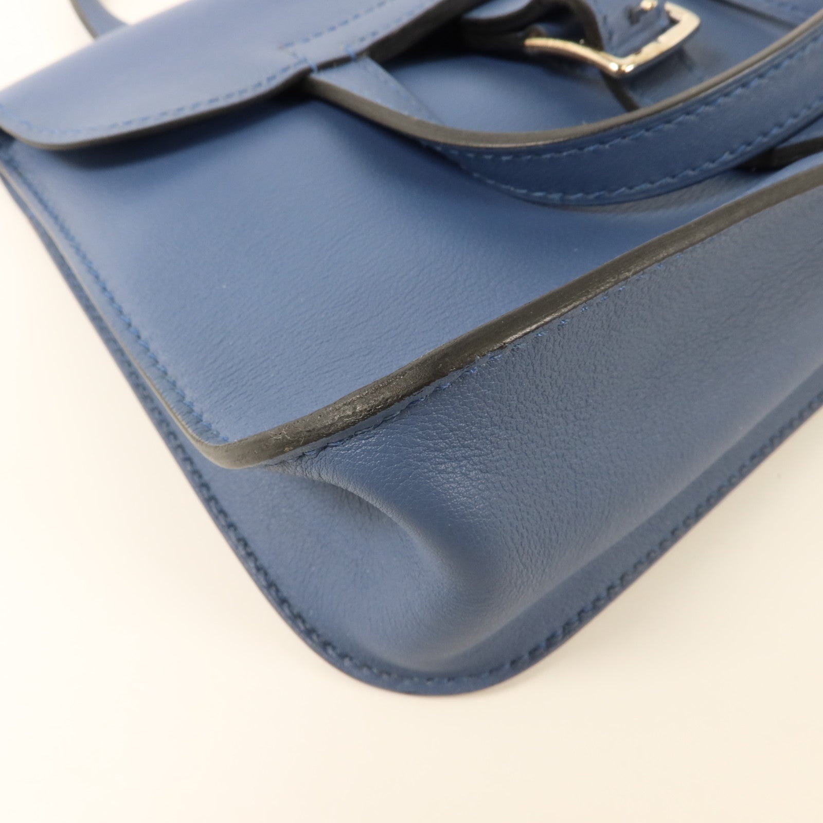 HERMES Swift皮革Mini Halzan手挽肩背兩用袋Bleu Agate