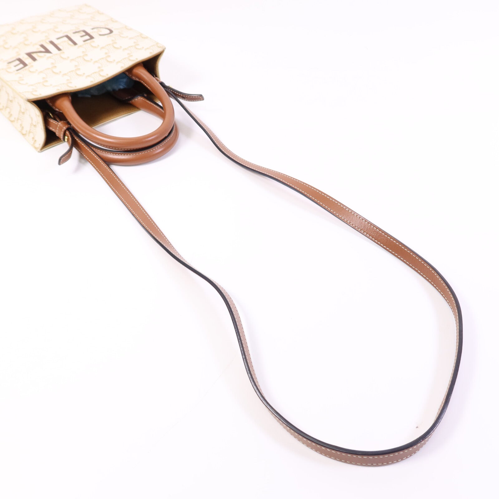 CELINE 塗層帆布Cabas Tote Bag mimi金扣手挽肩背兩用袋