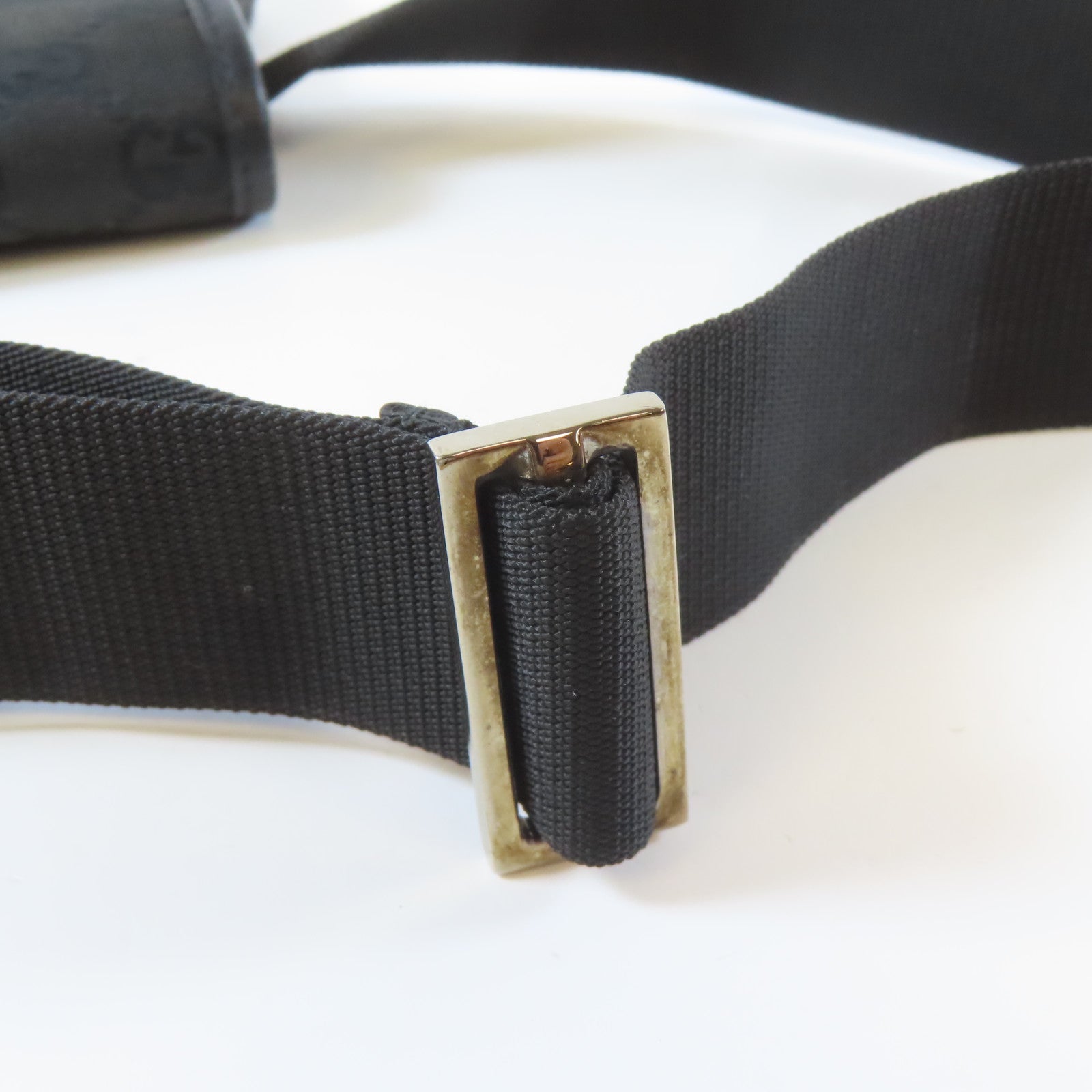 GUCCI 帆布Waist Bag銀扣腰包黑色