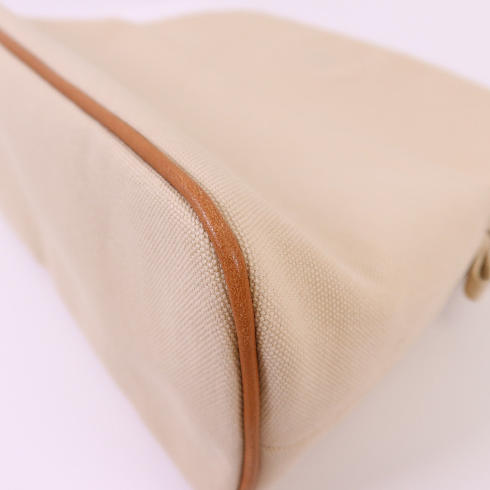 HERMES 棉布Bolide Pouch銀扣小袋