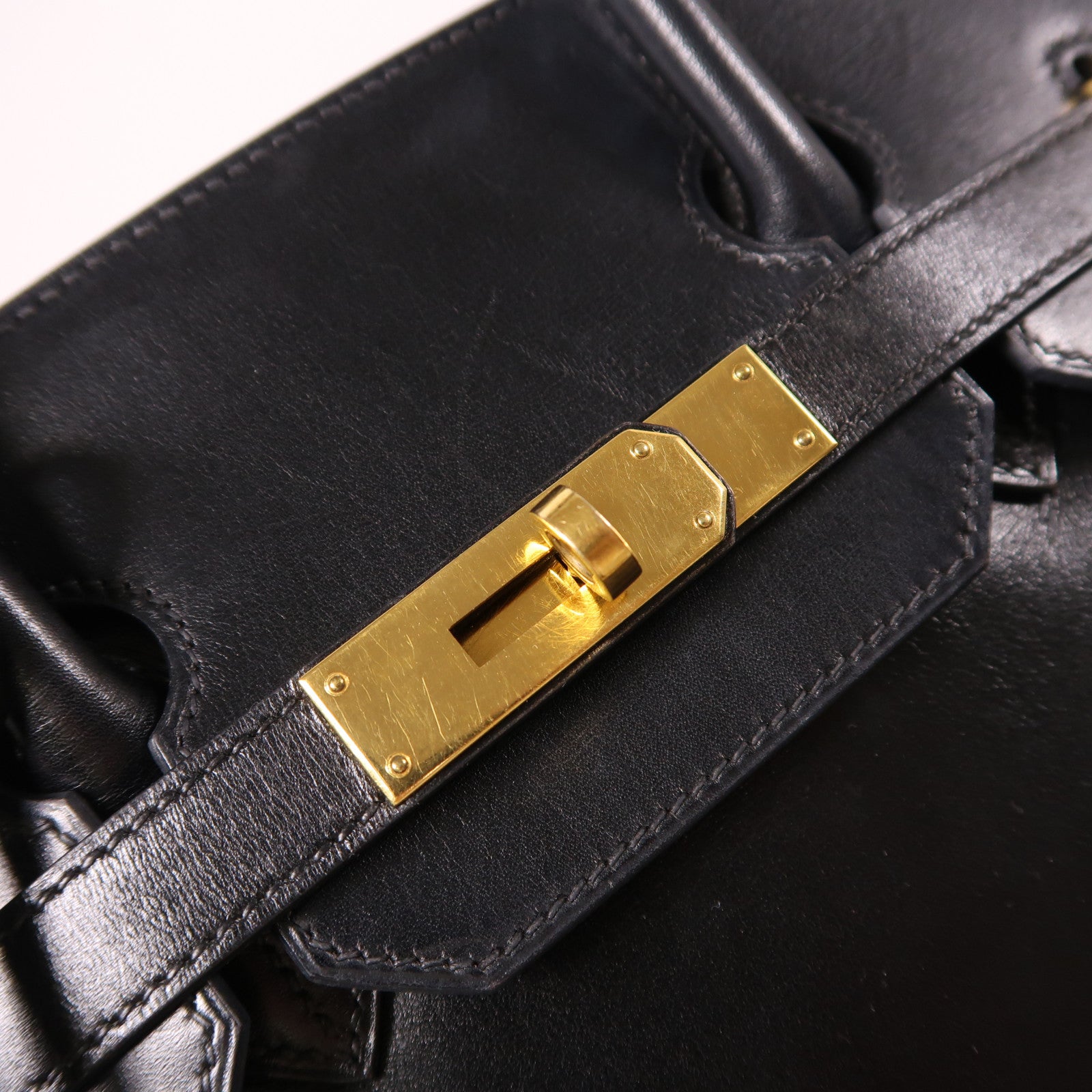 HERMES Box Calf皮革Birkin 35金扣手挽袋Noir
