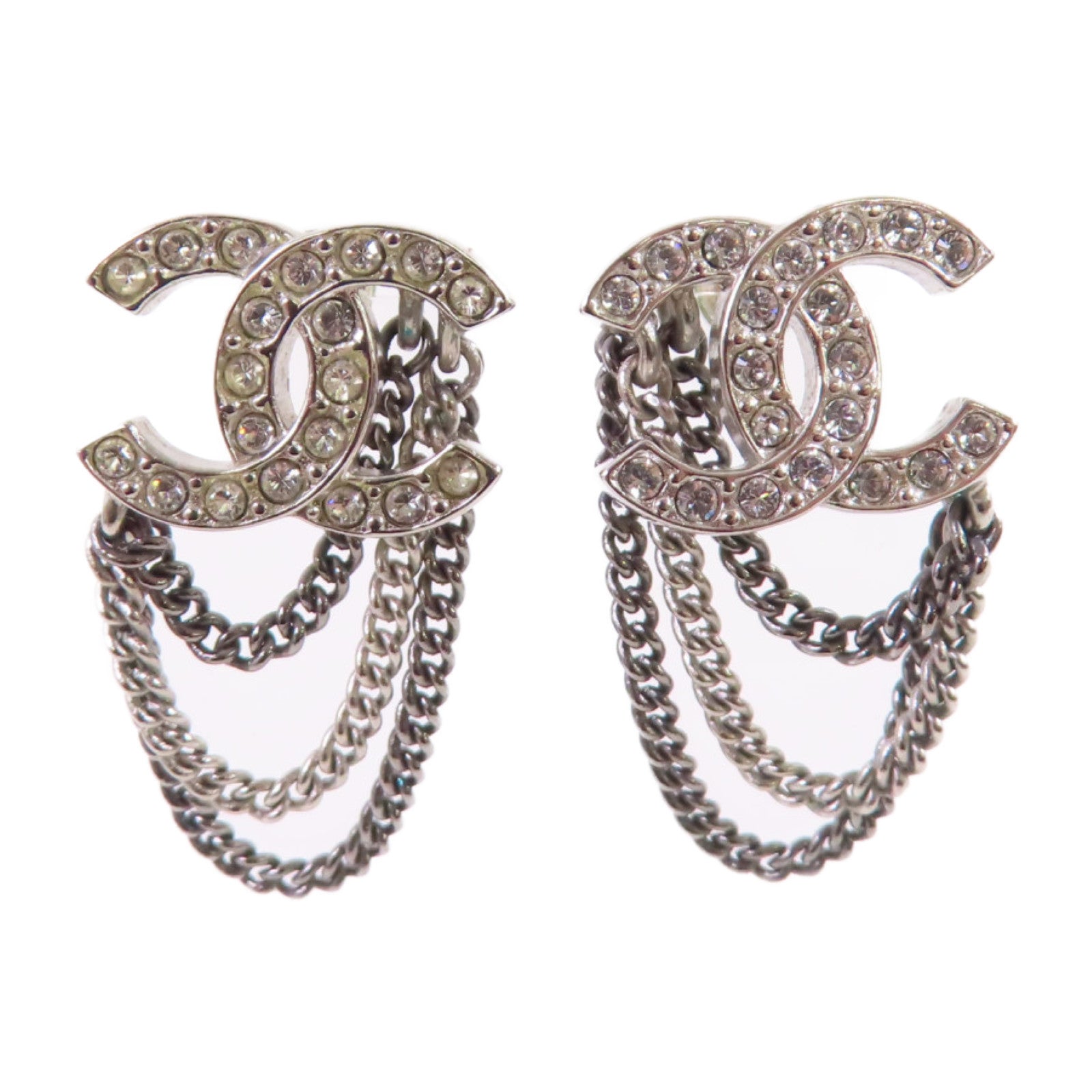 CHANEL CC Earrings A21/B Metal Rhinestones