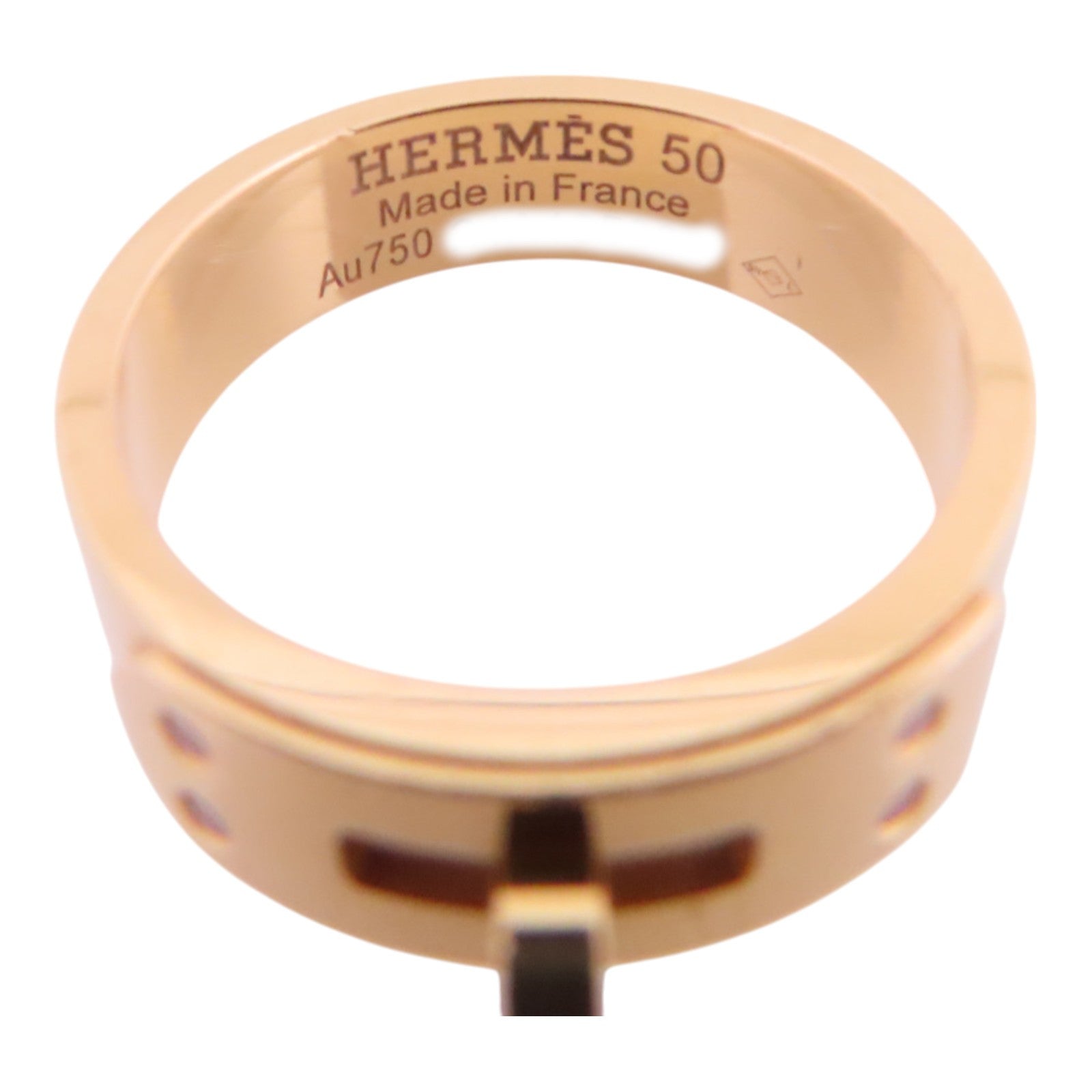 HERMES 18K玫瑰金/鑽石4Did Small Kelly Ring戒指#50/US#5