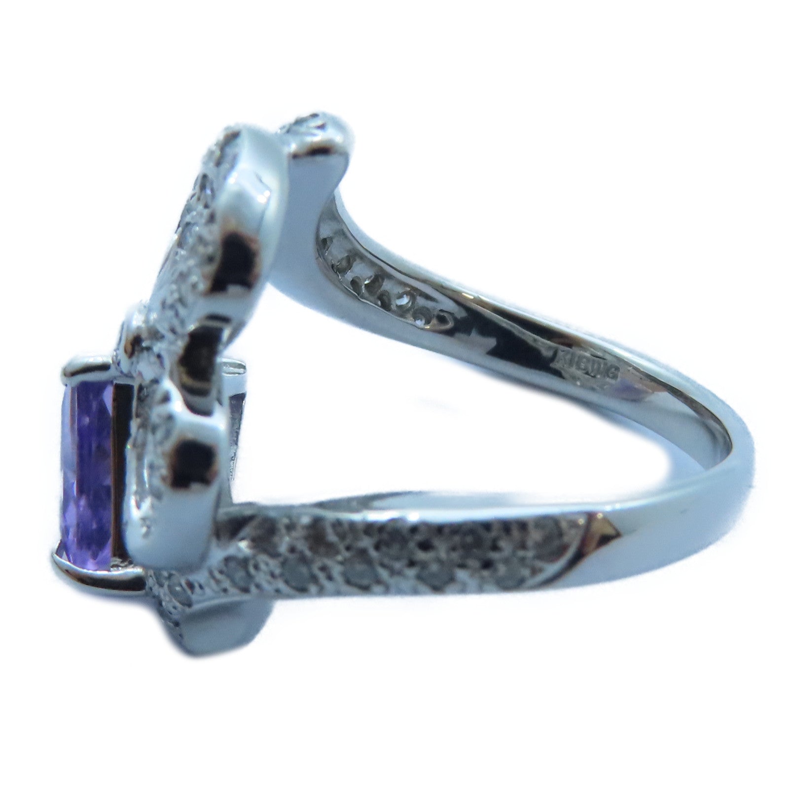 JEWELRY 【激減優惠】18K白金Amethyst/Diamond Ringct1.91ct紫晶/0.50ct鑽石戒指US#6