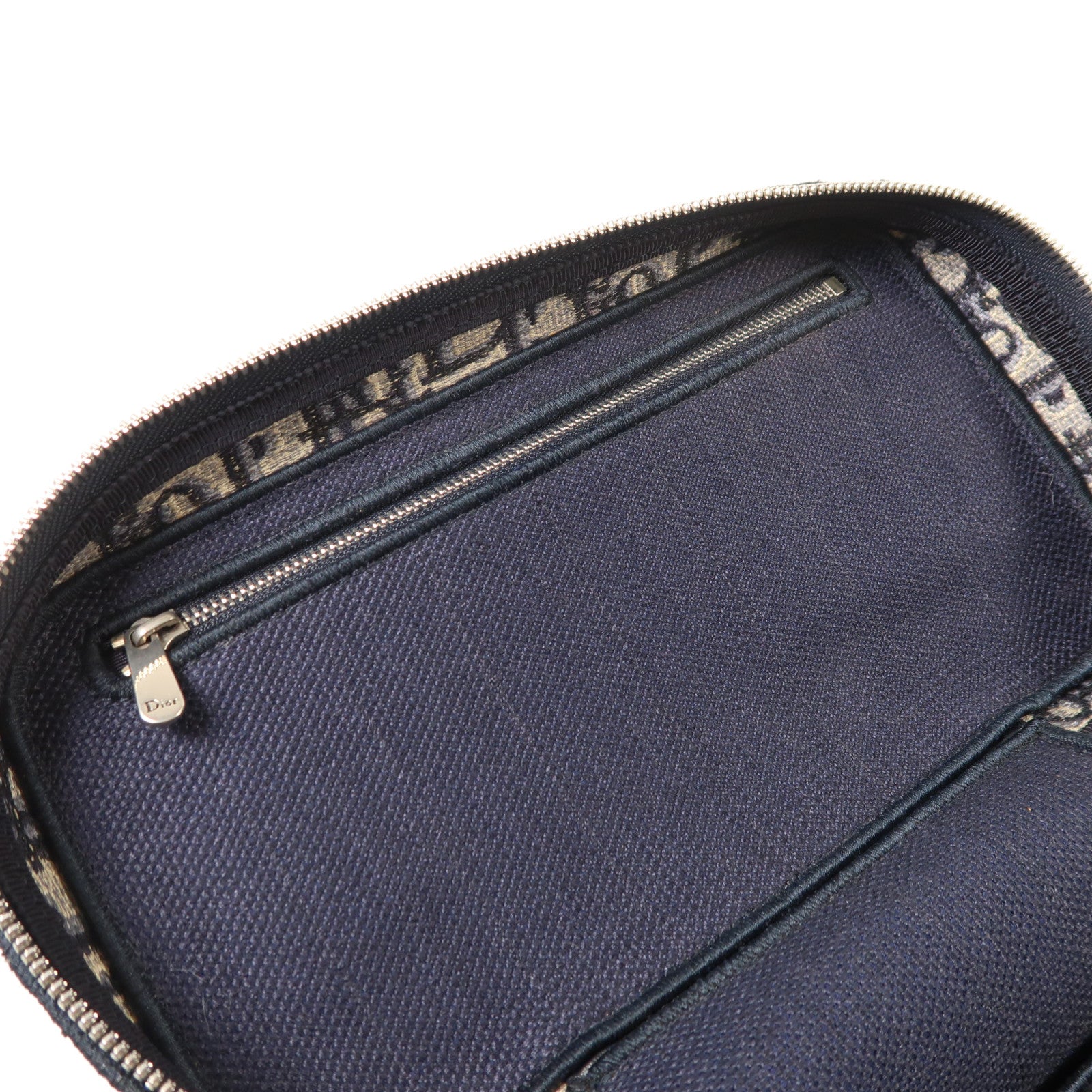 Dior 帆布Travel Vanity Case銀扣手挽袋