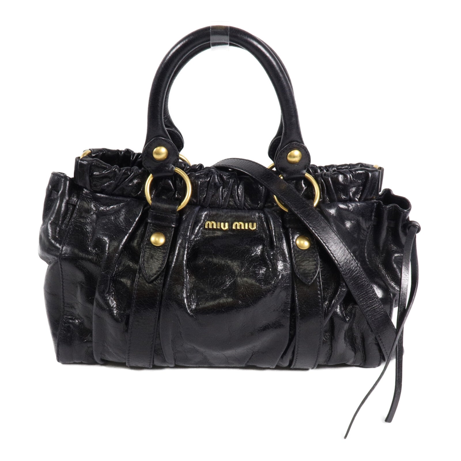 Miu Miu 牛皮皮革2 Way Shoulder手挽肩背兩用袋