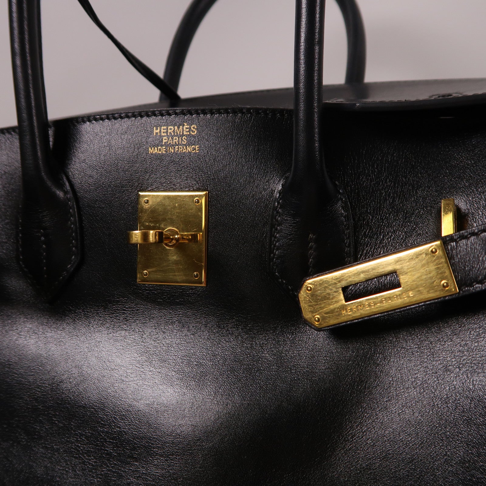 HERMES Box Calf皮革Birkin 35金扣手挽袋Noir