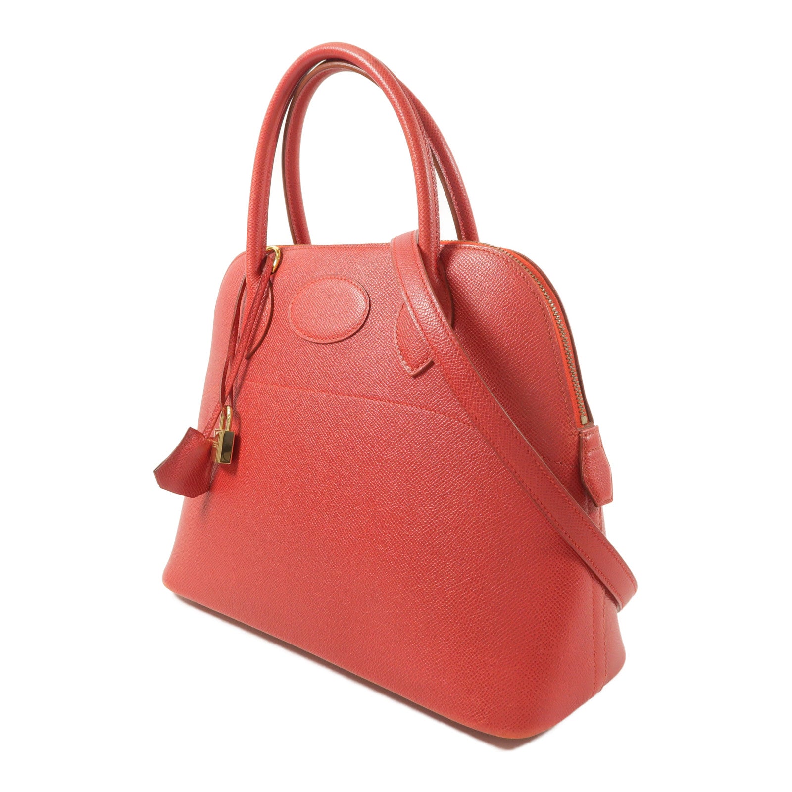 HERMES Epsom皮革Bolide 31金扣手挽肩背兩用袋Rouge Vif