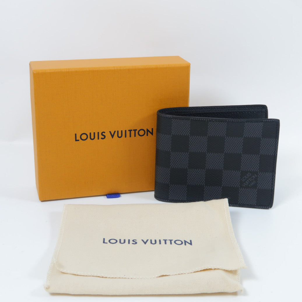 LOUIS VUITTON 【激減優惠】Damier Graphite Slender Wallet錢包黑色/灰色