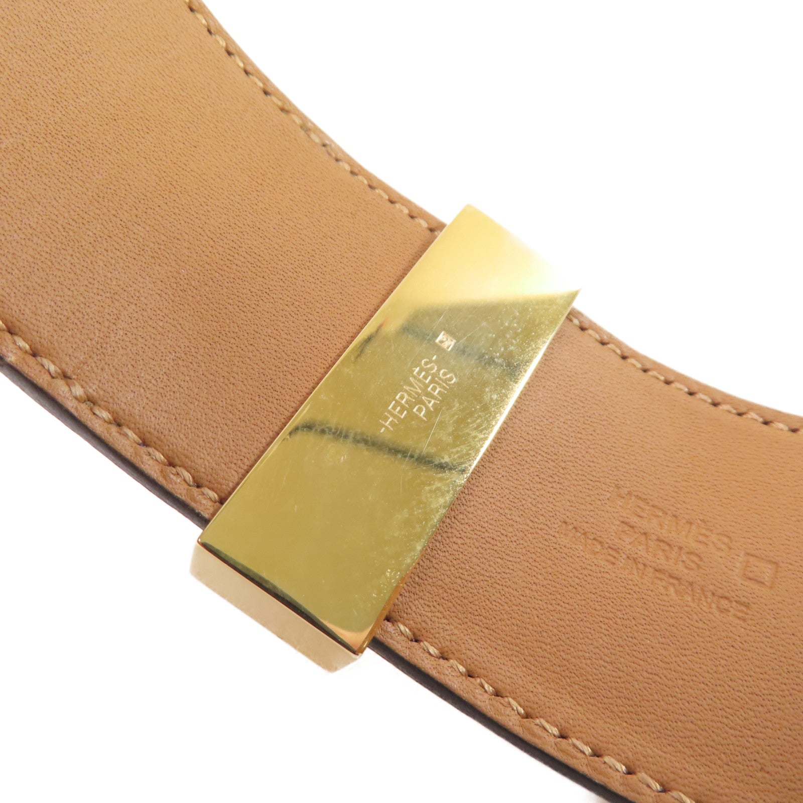 HERMES 鱷魚皮革CDC Bracelet金扣手鐲紫色