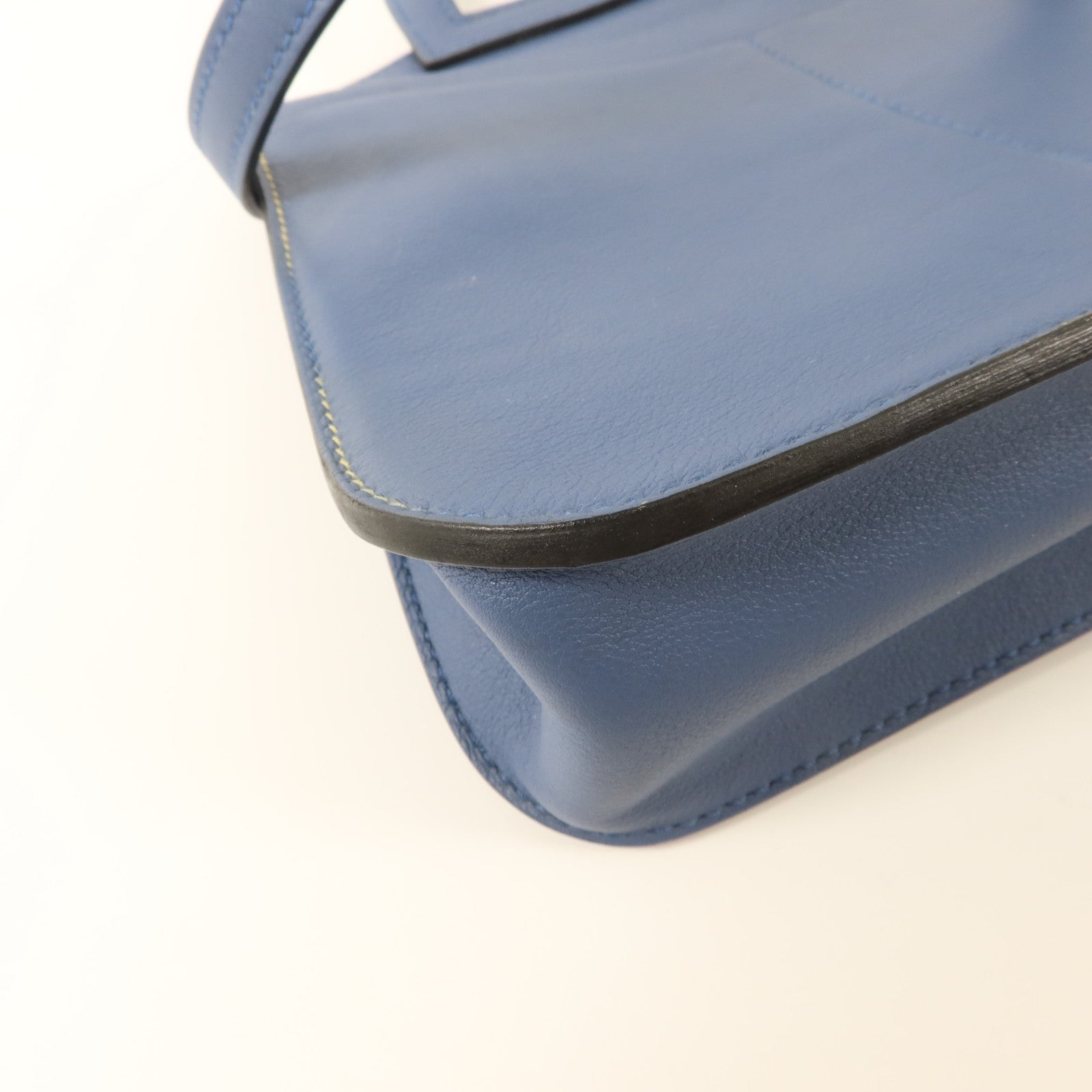 HERMES Swift皮革Mini Halzan手挽肩背兩用袋Bleu Agate