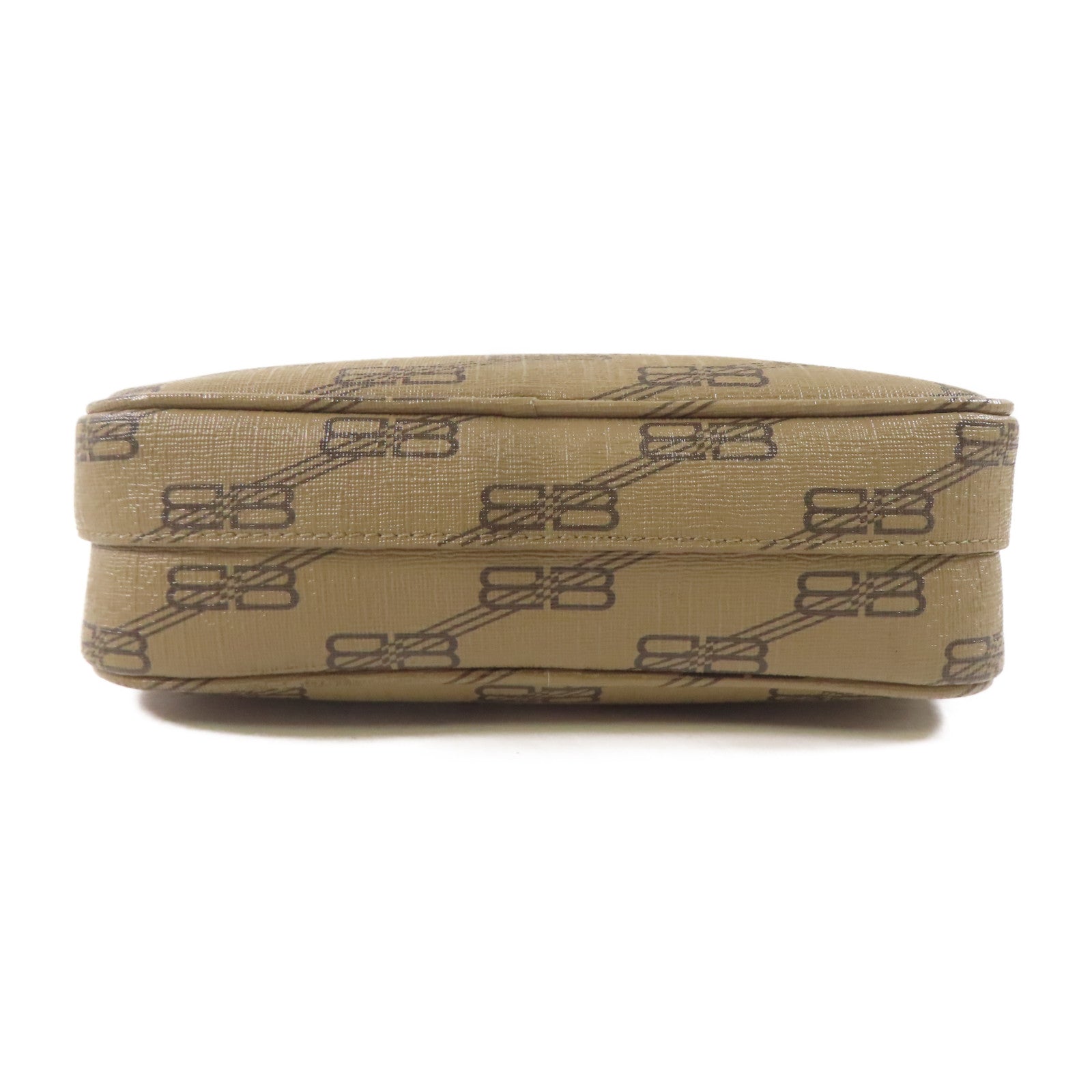 BALENCIAGA GHW Signature Camera Shoulder Bag 702701 Coated Canvas Brown