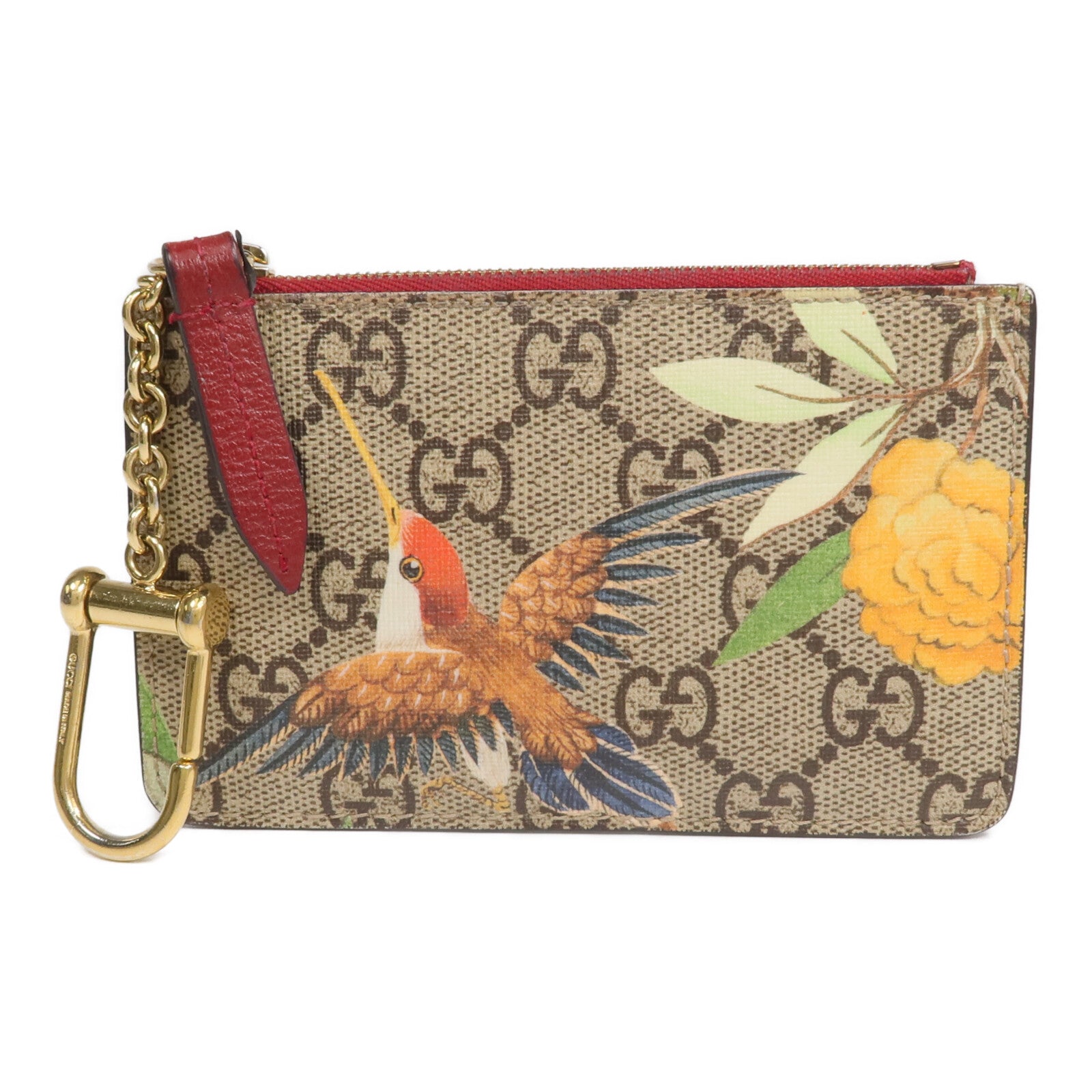 GUCCI 塗層帆布Coin/Card Case金扣零錢包/卡片套