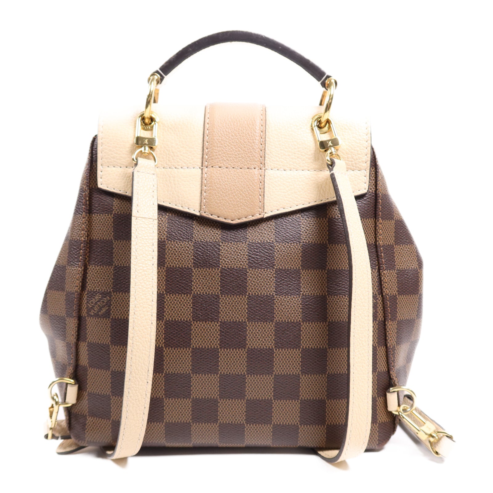 LOUIS VUITTON Damier Ebene Clapton金扣背包