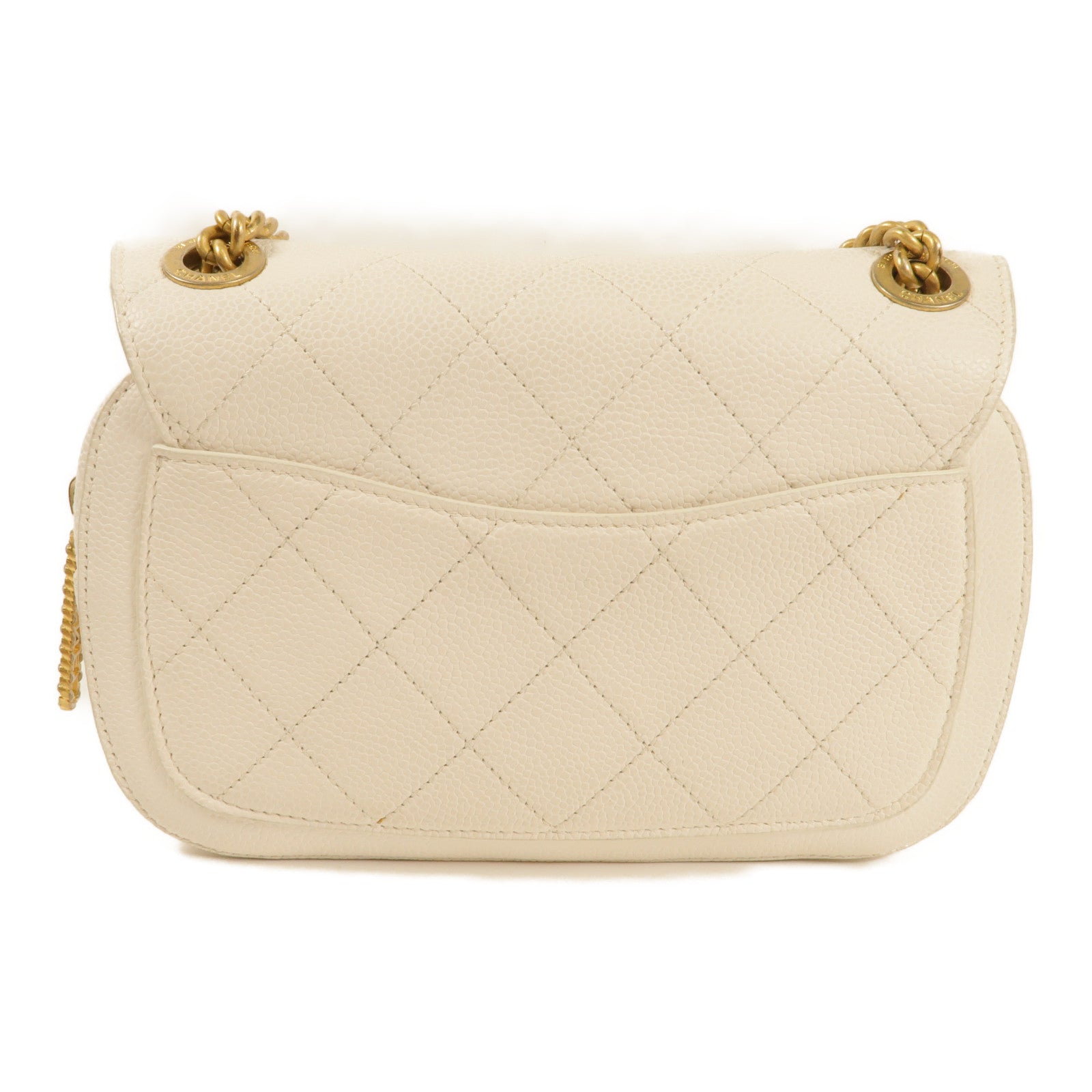 CHANEL 牛皮皮革Chain Shoulder金扣肩背袋