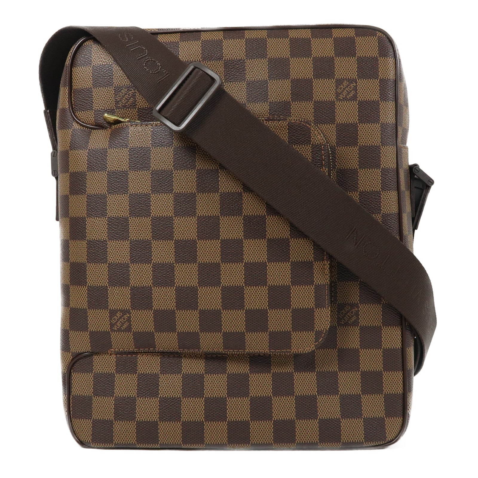 LOUIS VUITTON Damier Ebene Oraf MM金扣肩背袋啡色
