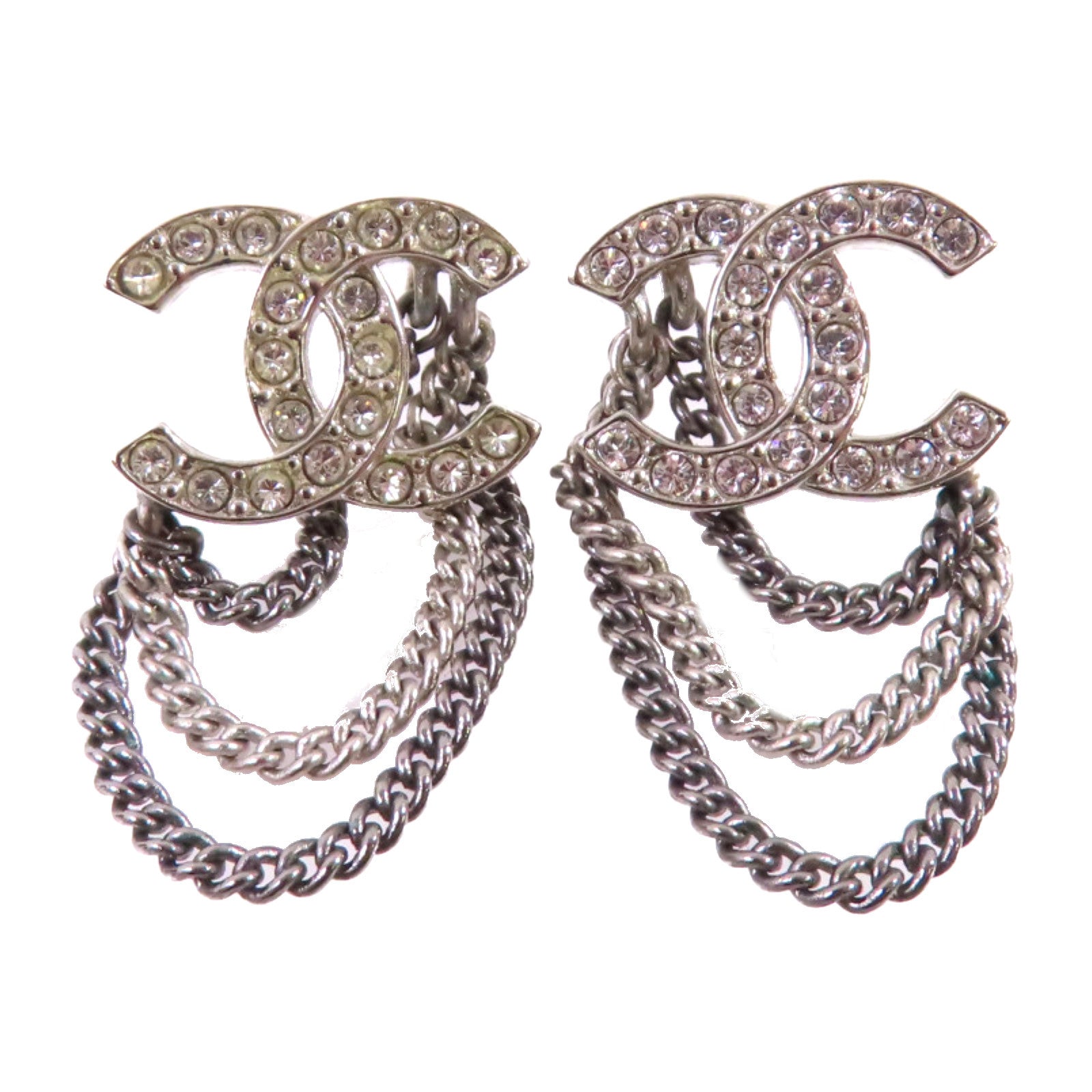 CHANEL CC Earrings A21/B Metal Rhinestones