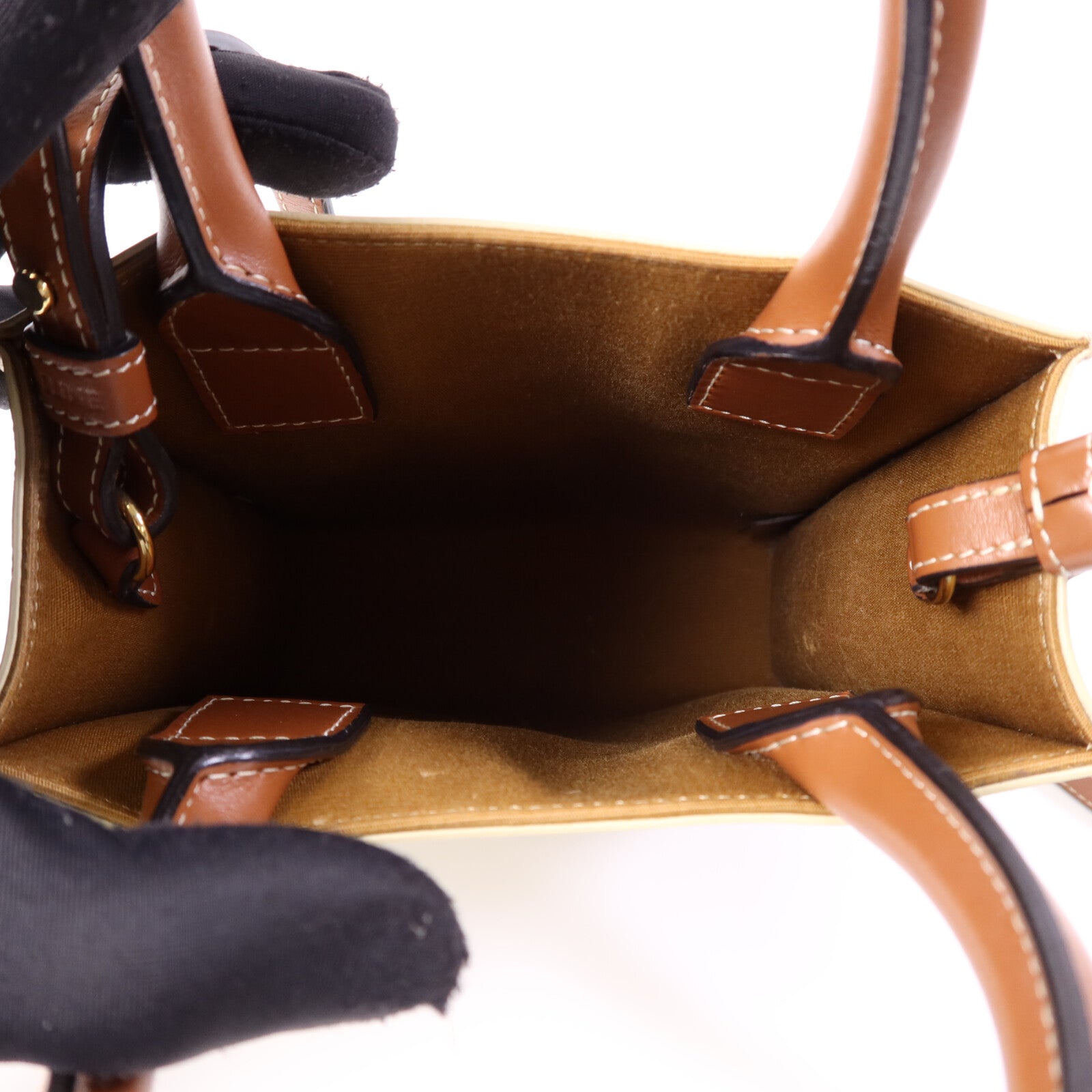 CELINE 塗層帆布Cabas Tote Bag mimi金扣手挽肩背兩用袋