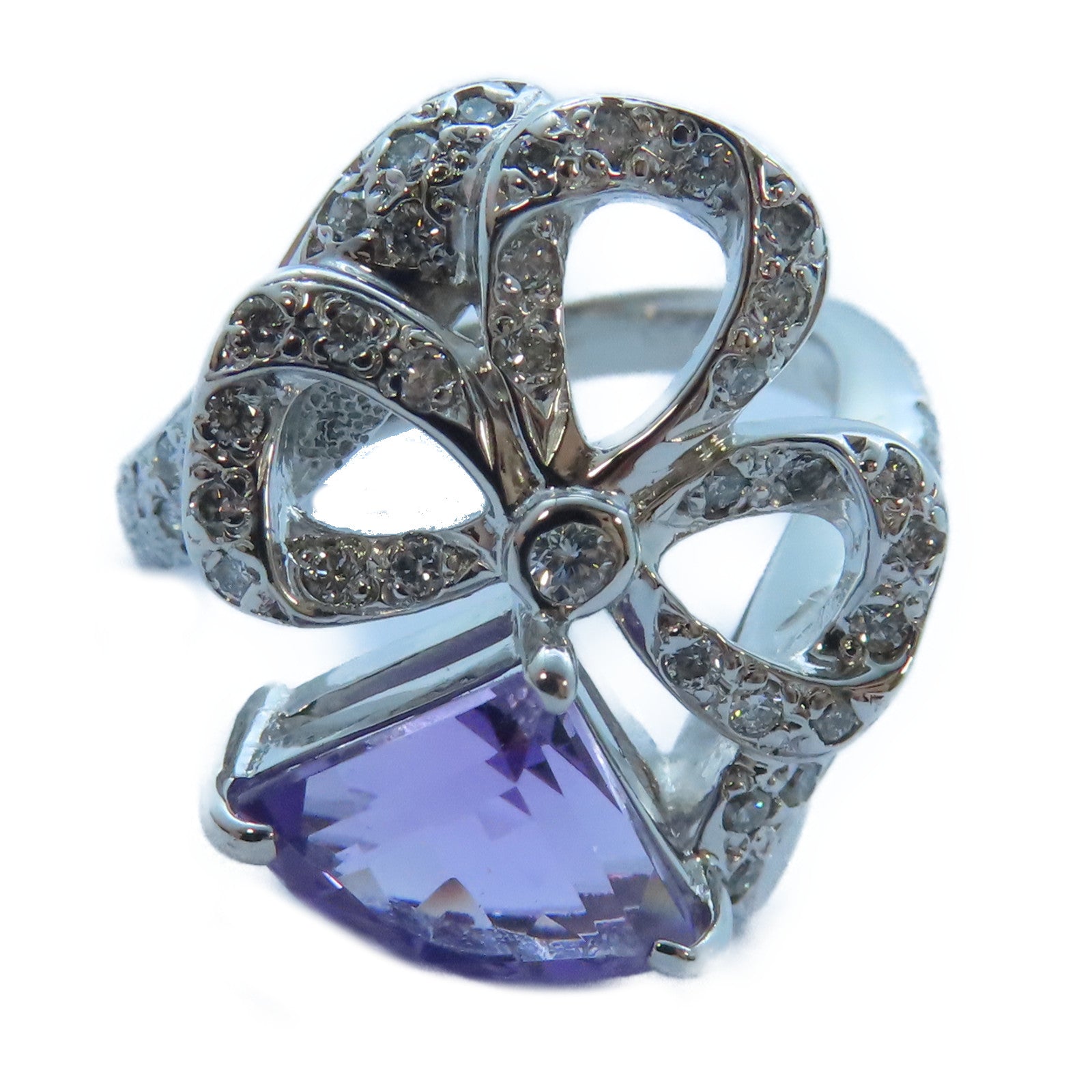JEWELRY 【激減優惠】18K白金Amethyst/Diamond Ringct1.91ct紫晶/0.50ct鑽石戒指US#6
