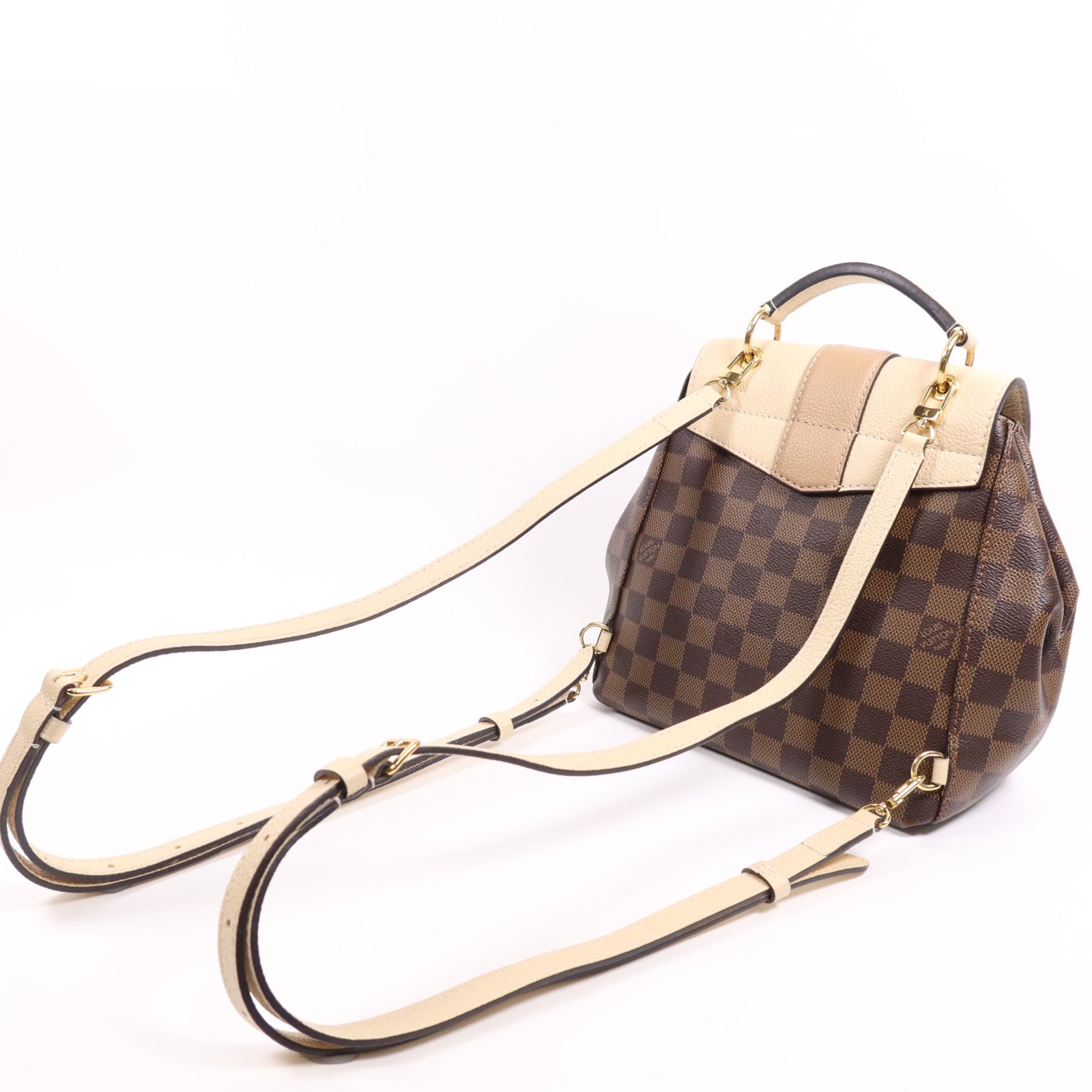 LOUIS VUITTON Damier Ebene Clapton金扣背包