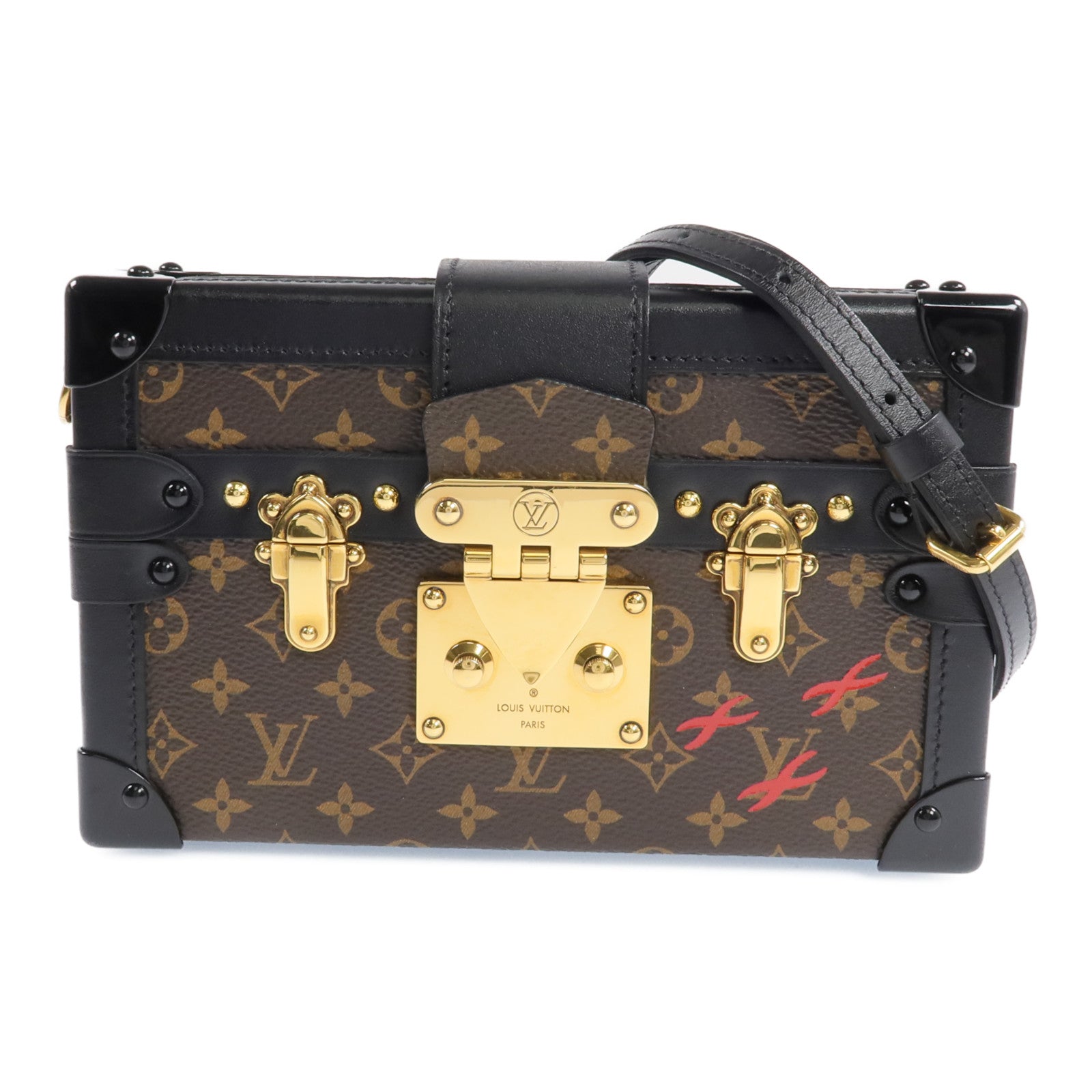 LOUIS VUITTON Monogram Petite Malle金扣肩背袋