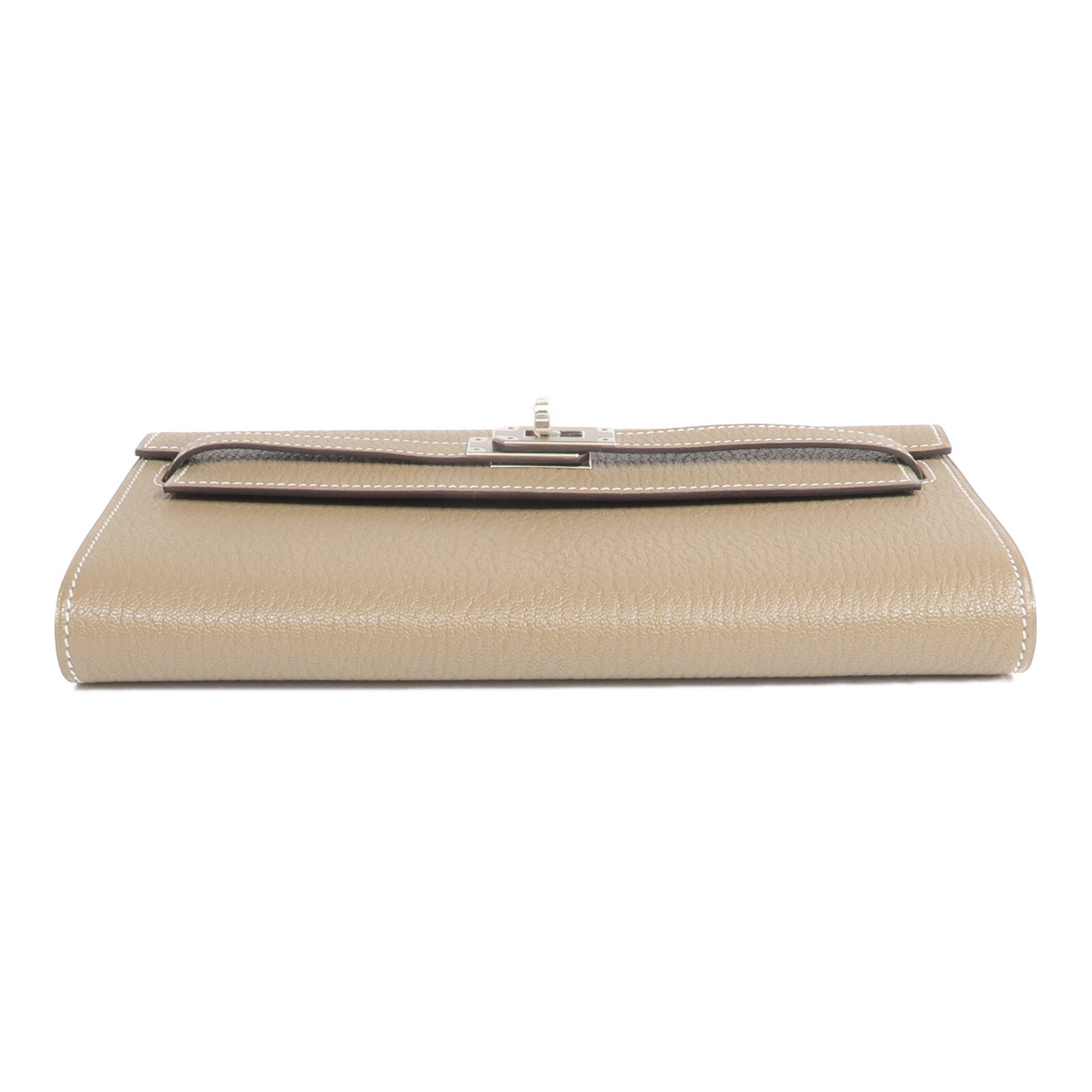 HERMES Chevre Mysore皮革Kelly To Go銀扣肩背袋Etoupe