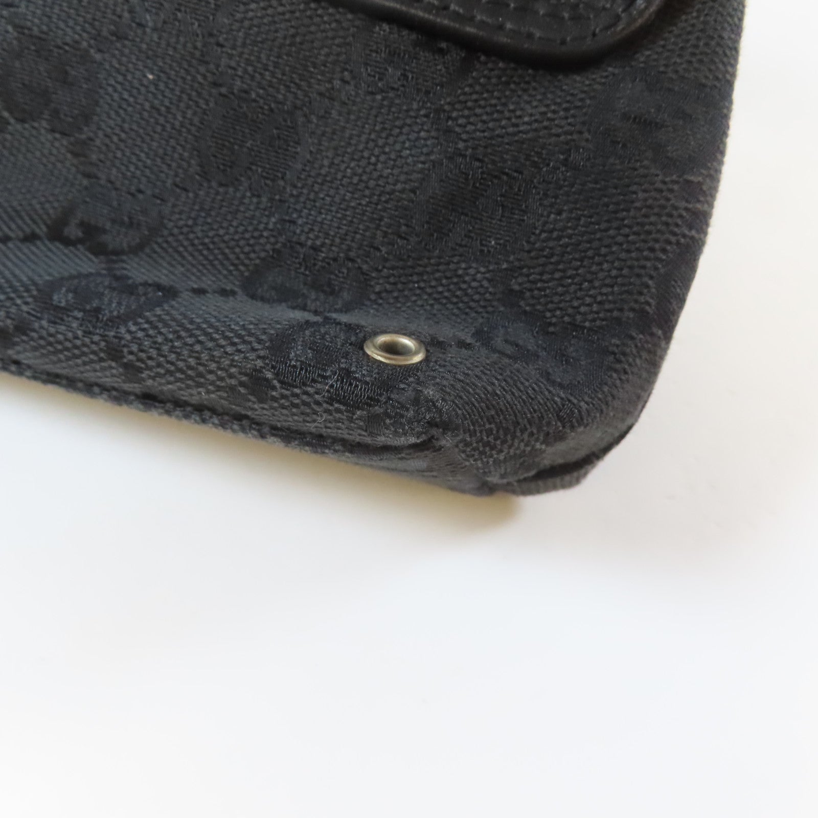 GUCCI 帆布Waist Bag銀扣腰包黑色
