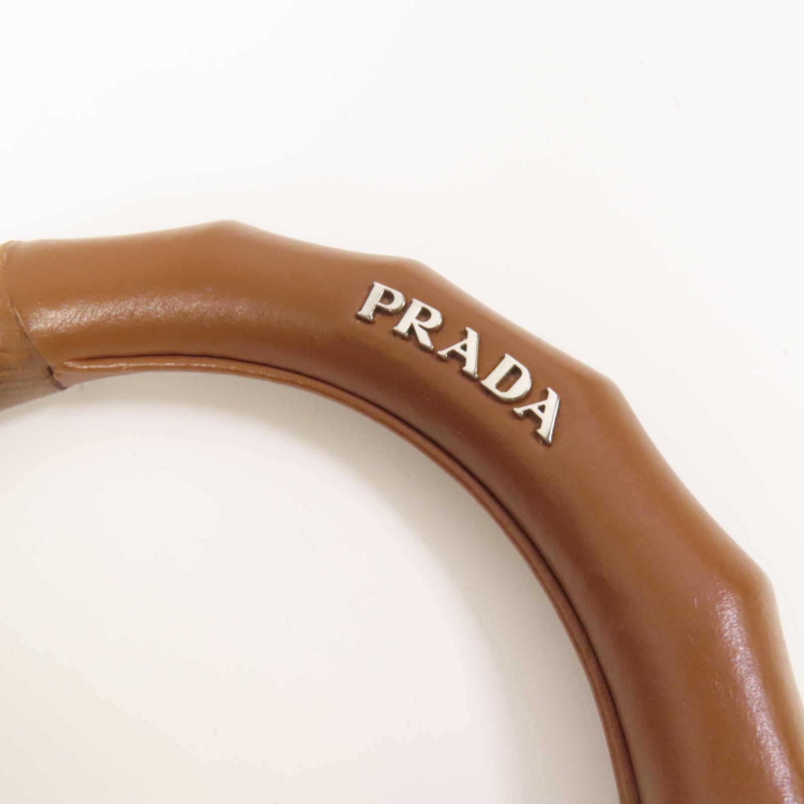 PRADA 牛皮皮革Bucket Bag銀扣手挽肩背兩用袋
