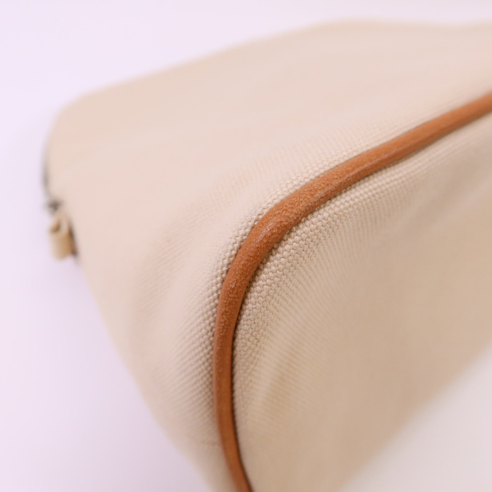 HERMES 棉布Bolide Pouch銀扣小袋