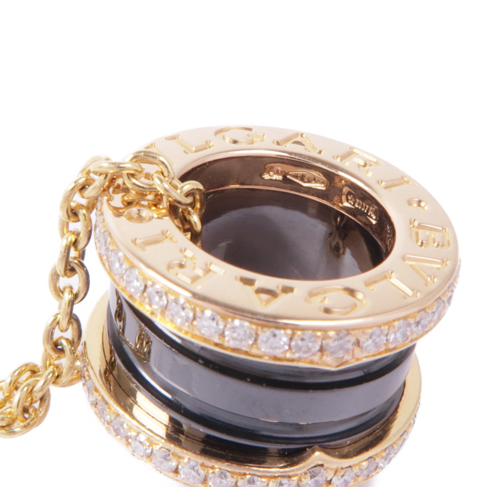 BVLGARI 18K玫瑰金/陶瓷B-Zero 1 Necklace鑽石項鍊