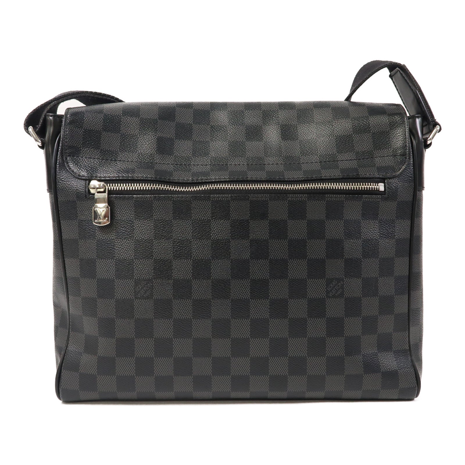 LOUIS VUITTON 【激減優惠】Damier Graphite District MM銀扣肩背袋黑色
